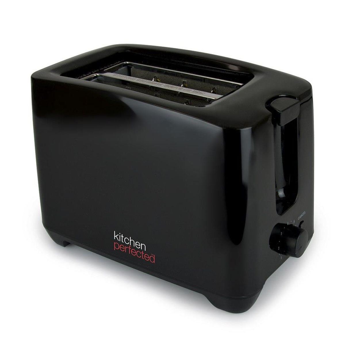 Kitchen Perfected 2-Slice Black Toaster with Extra-Wide Slots and 7-Stage Browning Control