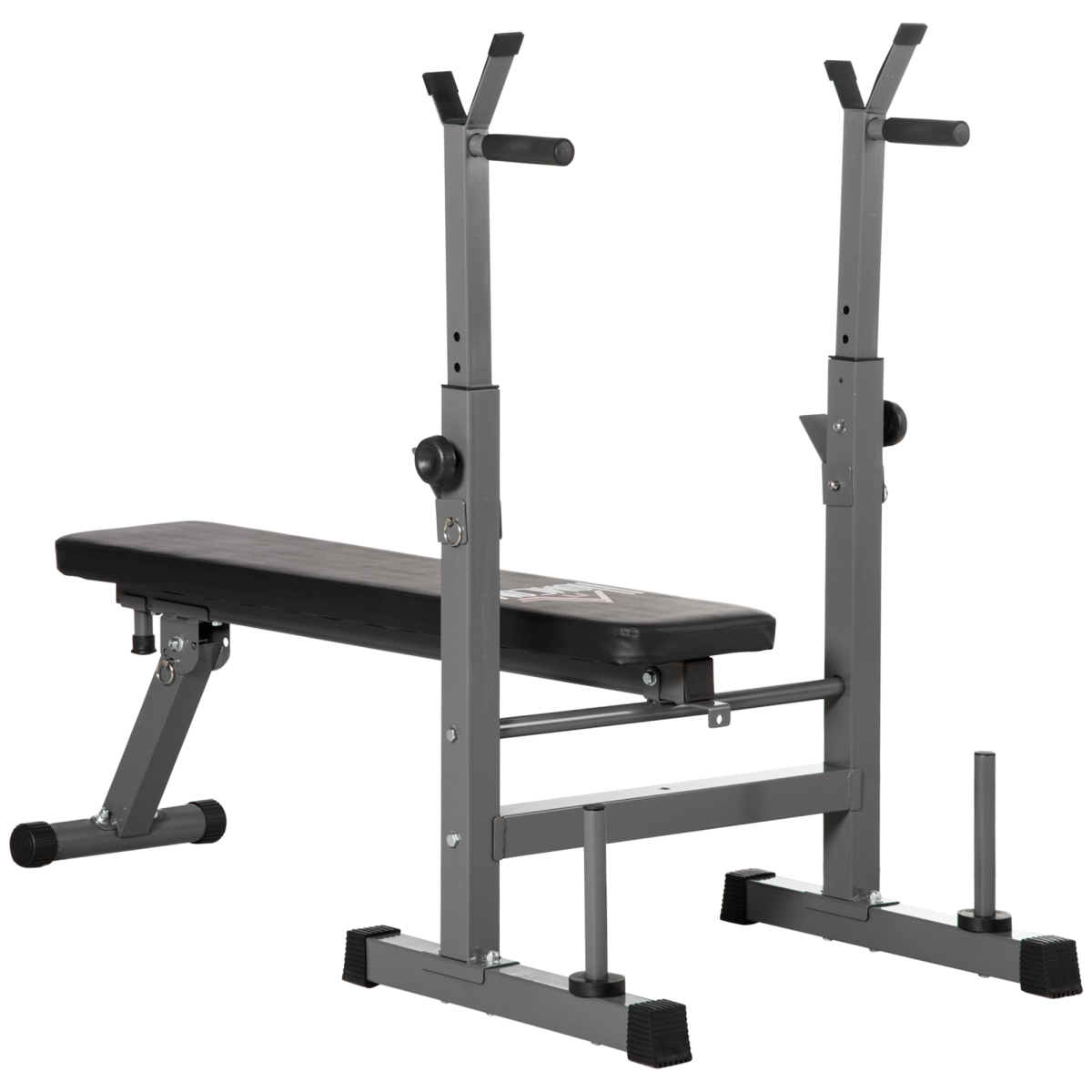 Foldable Adjustable Weight Bench with Barbell Rack and Dip Station