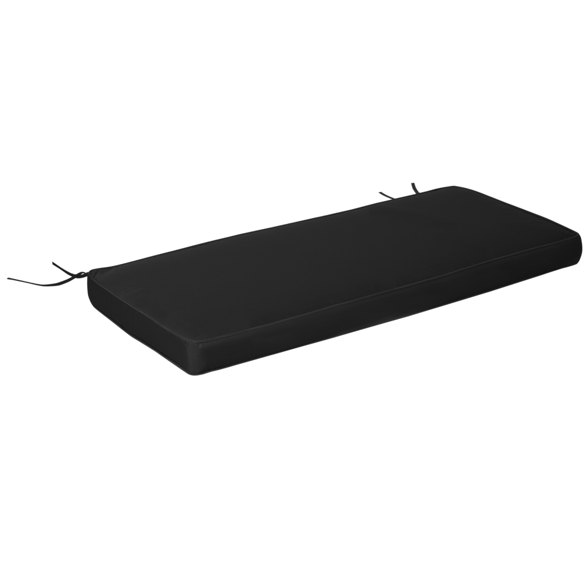 Outsunny Garden Bench Cushion 2 Seater Seat Pad, Black