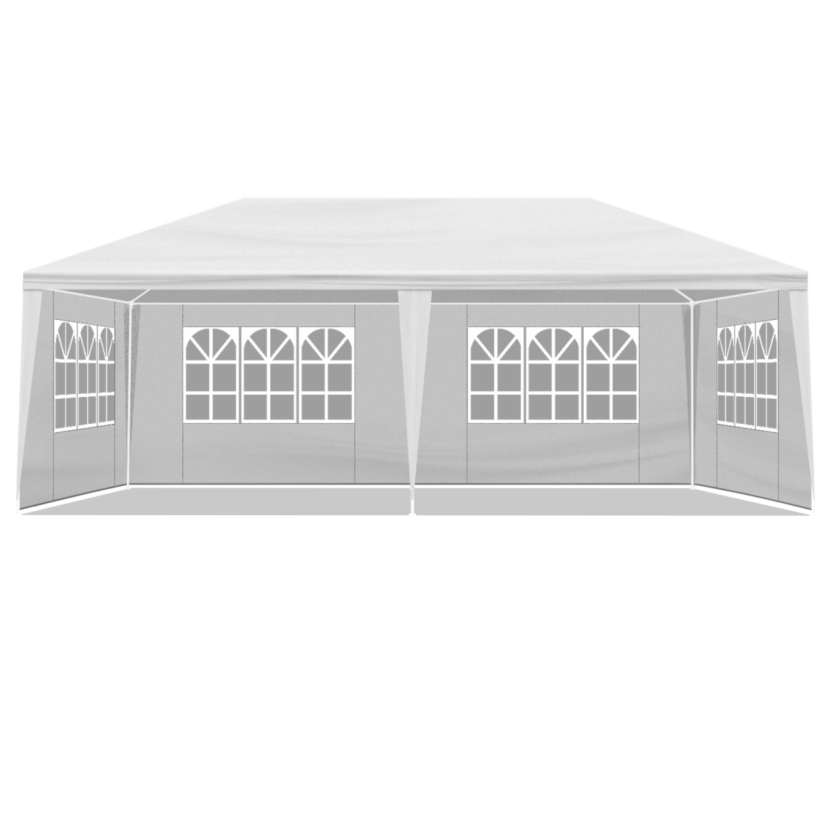 10x20 Outdoor Party Tent with 4 Removable Sidewalls, Waterproof Canopy, White
