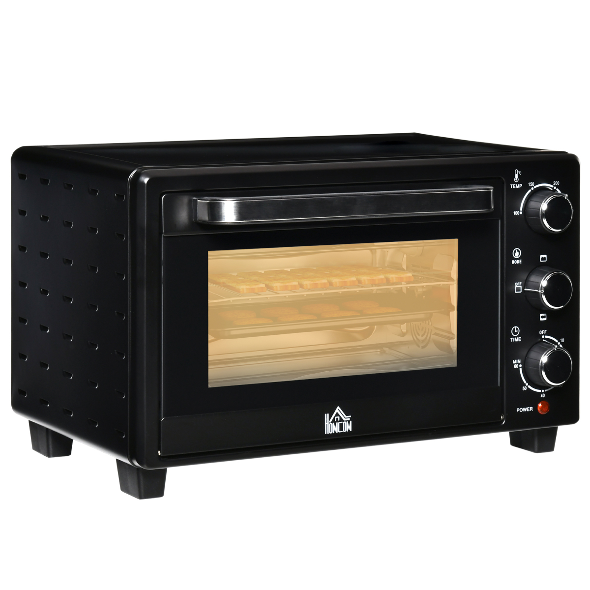 21L Mini Oven with Grill, 1400W, 0-60 Minute Timer, Baking Tray and Wire Rack