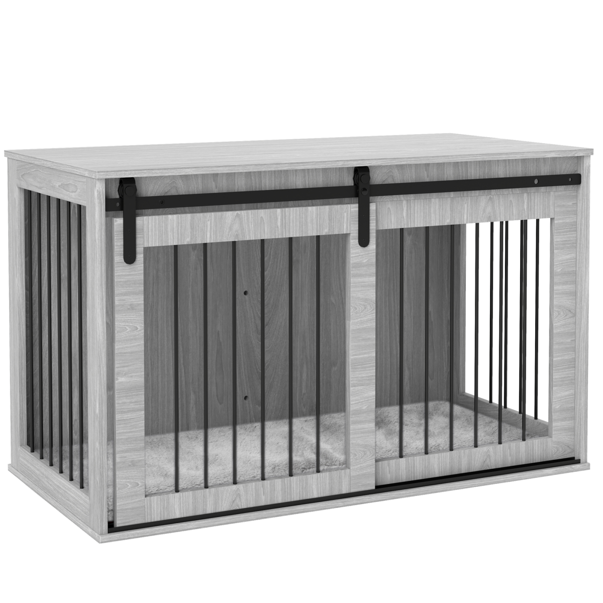 PawHut Dog Crate Furniture Side Table for Extra Large Dogs, Grey