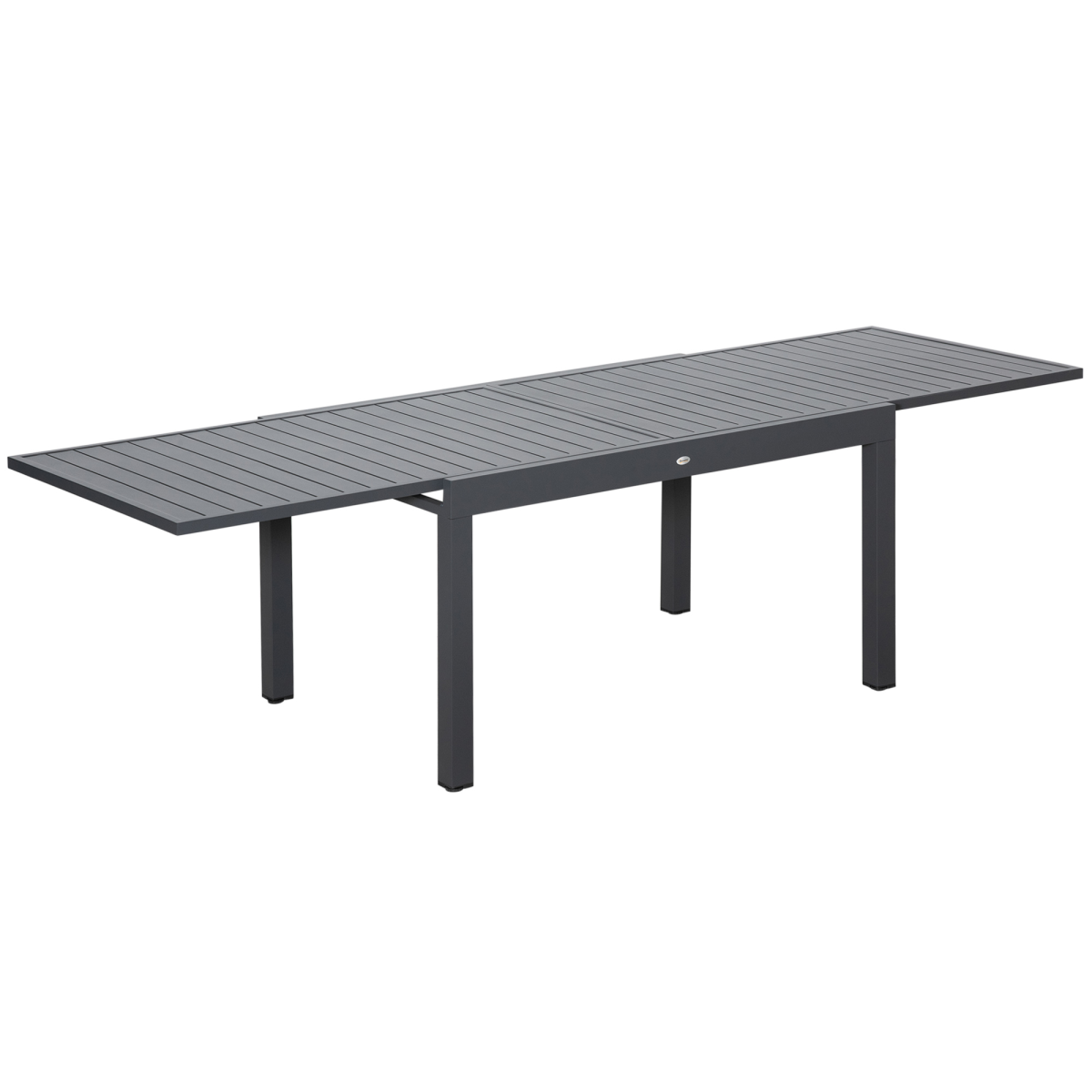 Extendable Grey Garden Dining Table 8-10 Seater Aluminium Frame for Outdoor Use