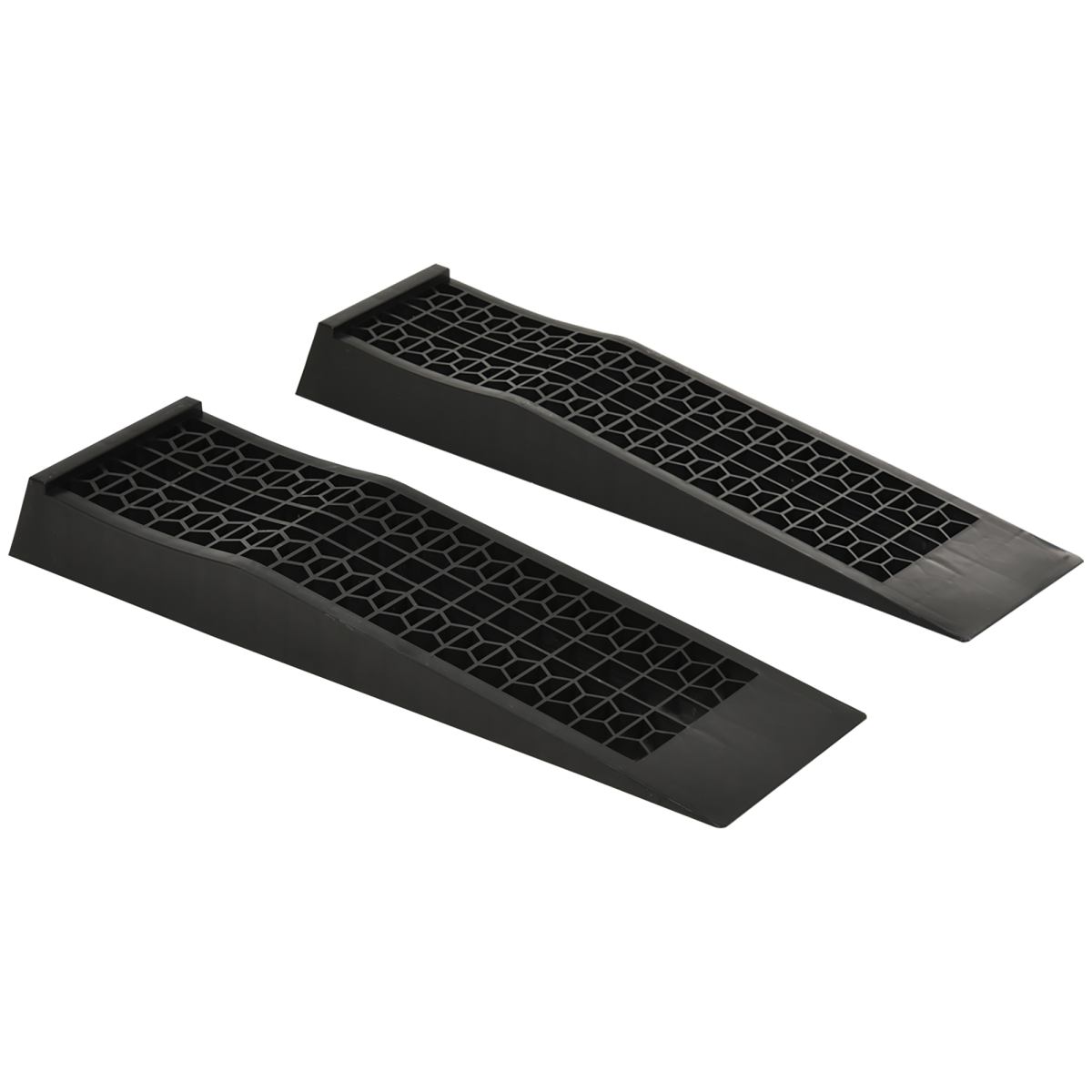 2 Pcs 70 x 20cm Thick Plastic Curb Ramps with Anti-Slip Grid Surface, 3000kg Load