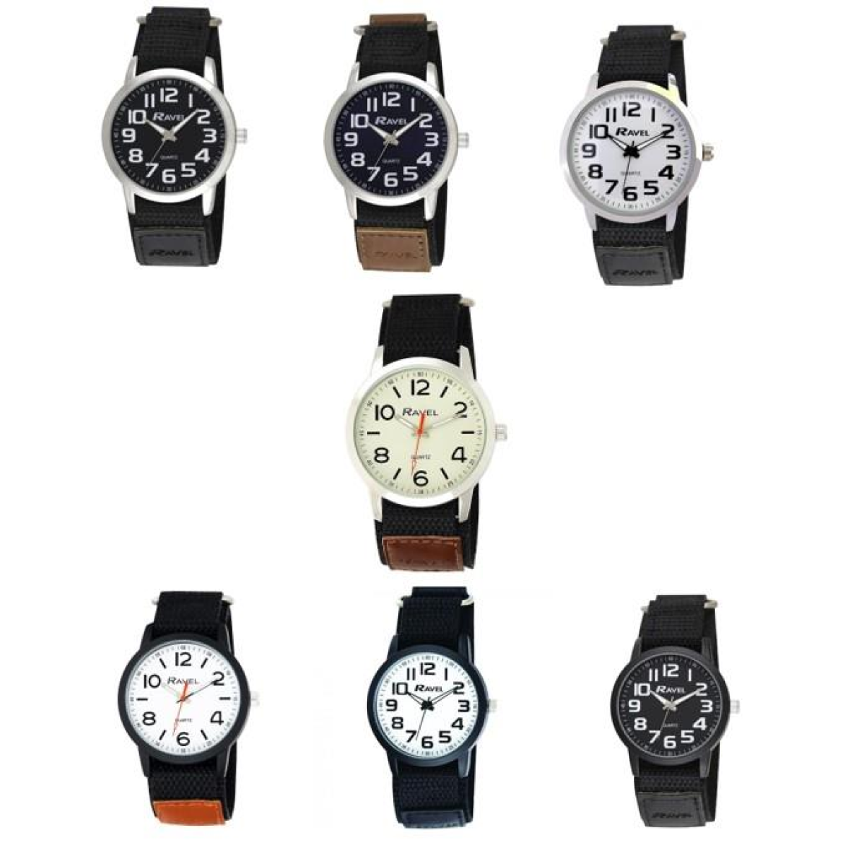 Ravel Mens Arabic Dial Velcro Strap Sports Watch 40mm R1601