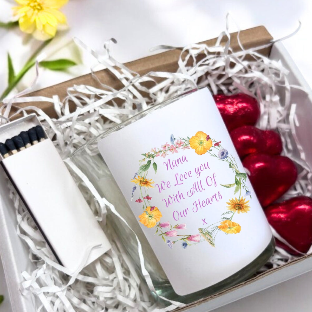 Nana Candle Gift Set with Chocolates and Matches