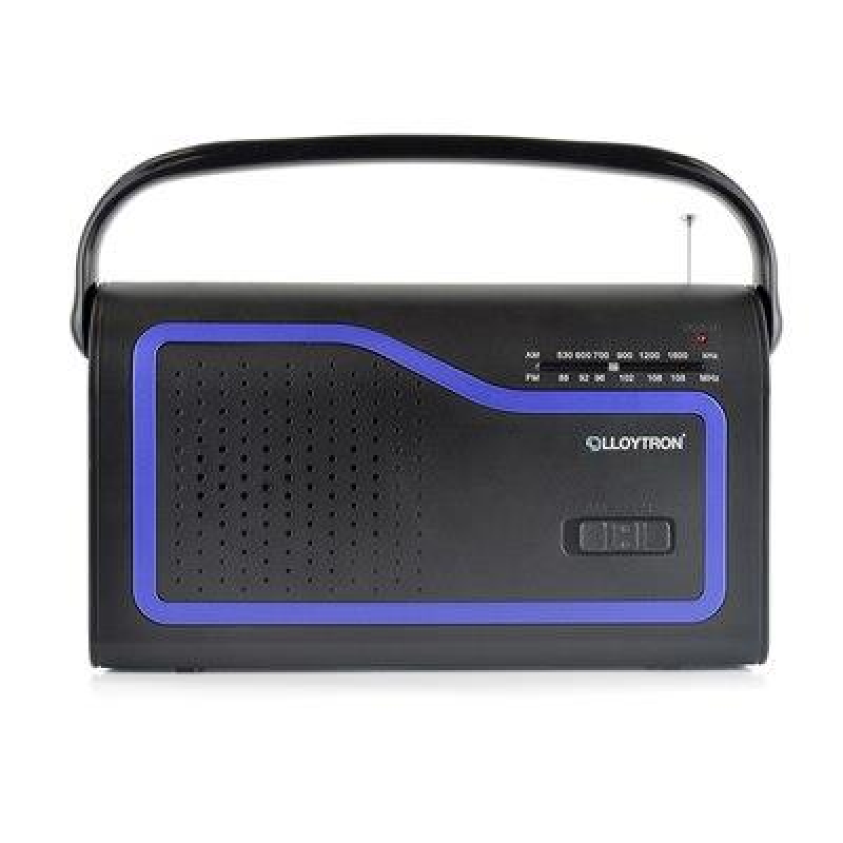 Lloytron 2 Band Portable AM/FM Radio with Telescopic Swivel Antenna and Carry Handle - Black