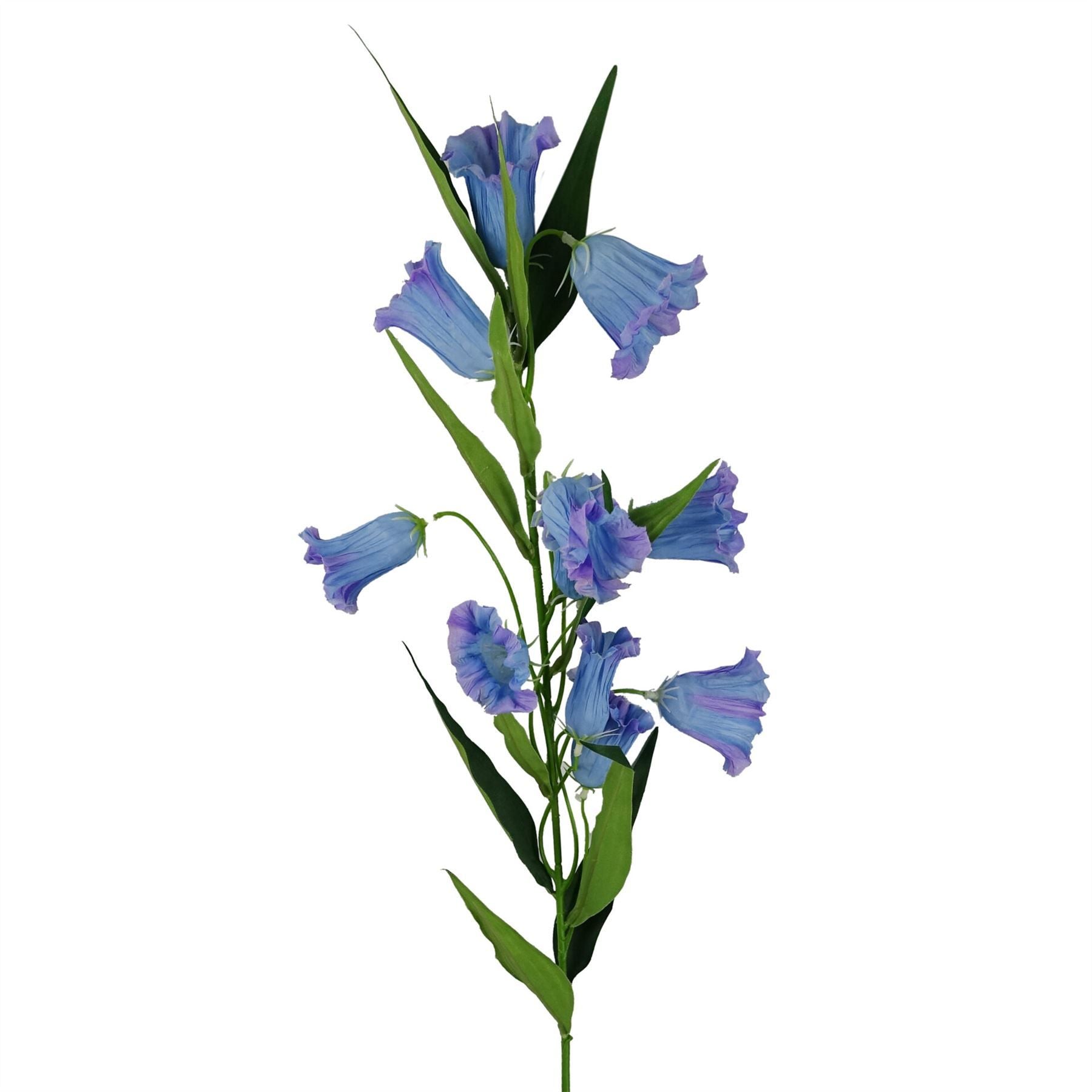 Leaf 100cm Artificial Trumpet Flower Stem with Silk Flowers and Wired Shapable Stem