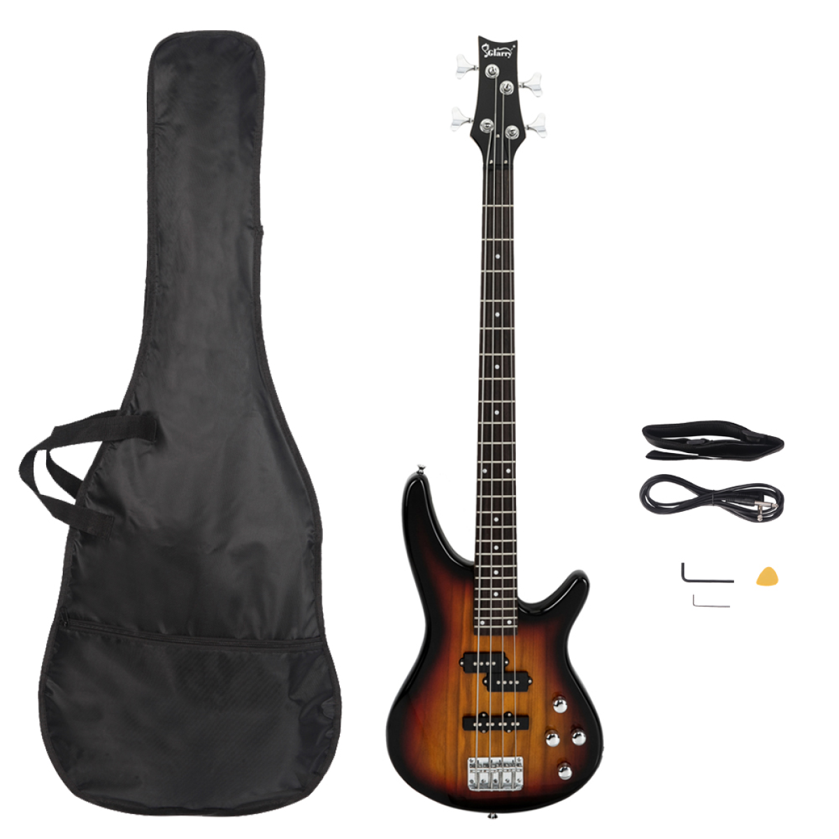 GIB Full Size 4-String Electric Bass Guitar, Sunset Color