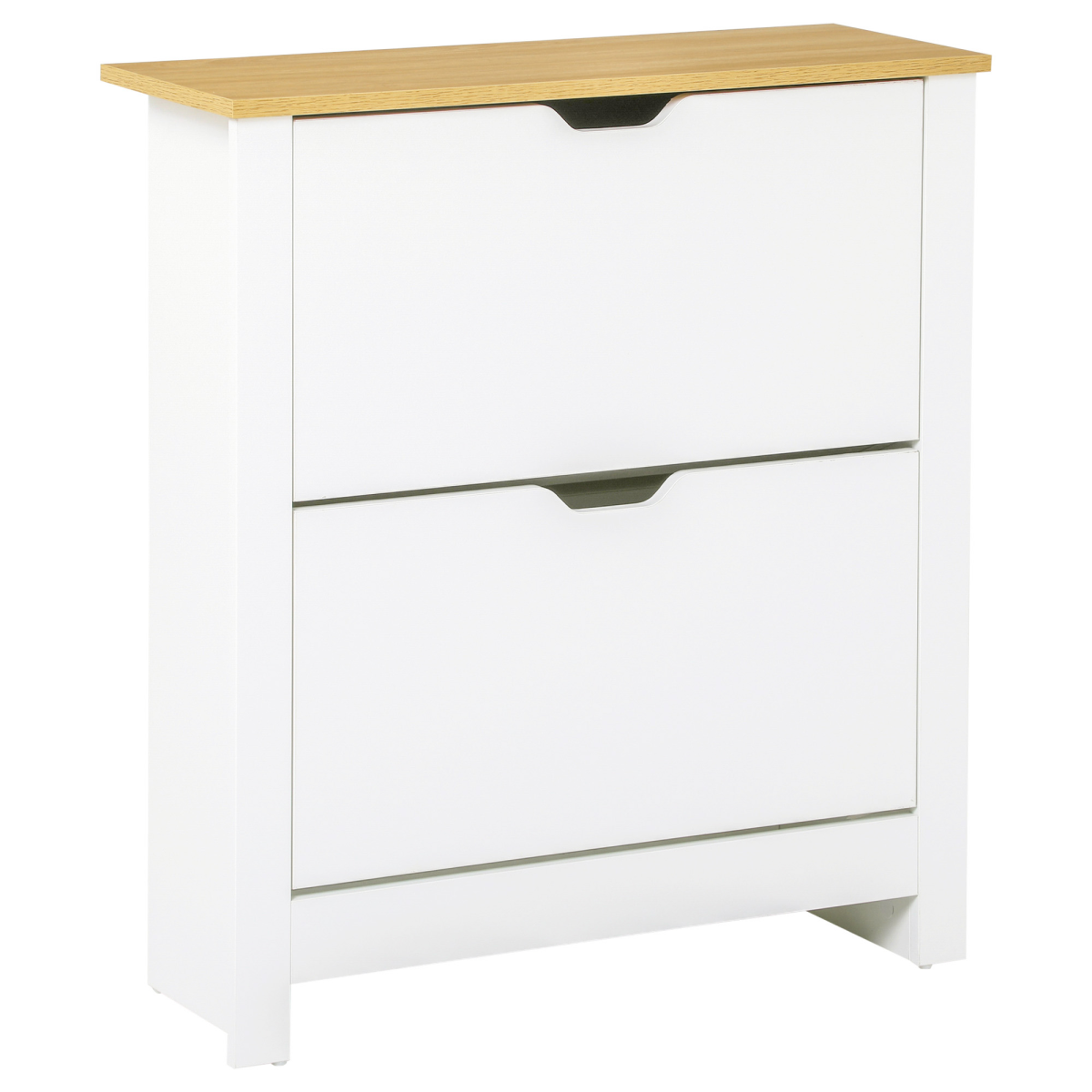 HOMCOM 12-Pair Shoe Storage Cabinet with 2 Drawers and Tabletop