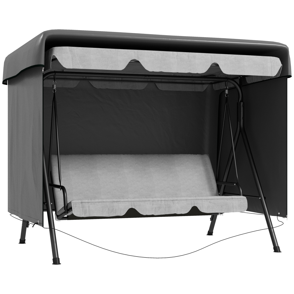 Outsunny Patio Swing Chair Cover, Heavy Duty, Dark Grey, 215x155x150cm