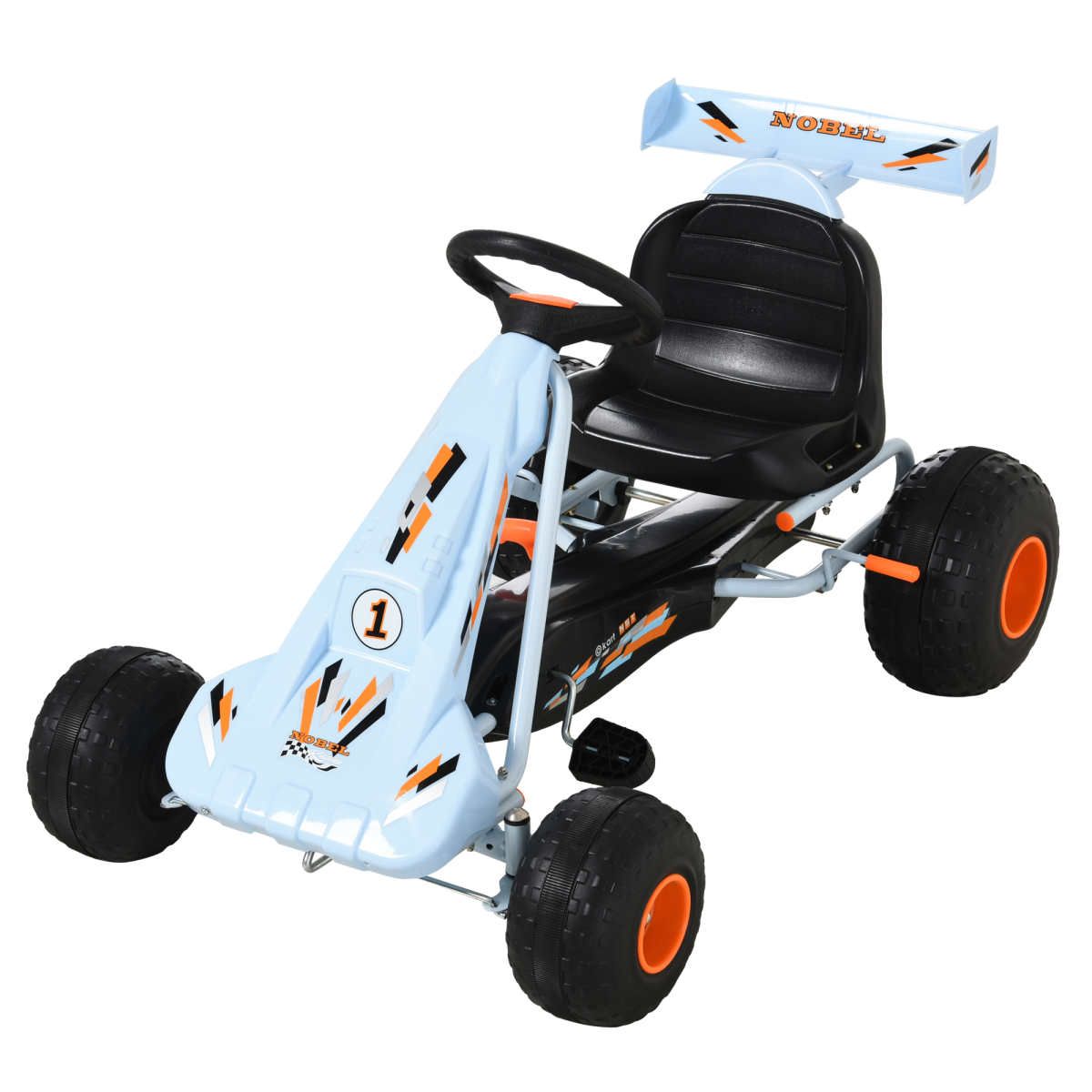 Kids Pedal Go Kart with Hand Brake, Gear Shift & Steering Wheel, Blue
