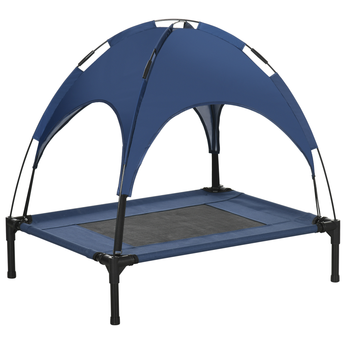PawHut Elevated Cooling Dog Bed with Removable Canopy, Blue