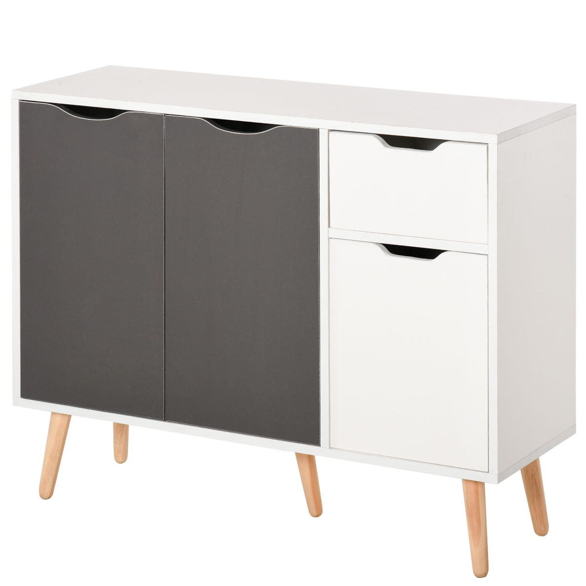 HOMCOM Scandinavian Sideboard Cabinet with Drawer, 4 Doors