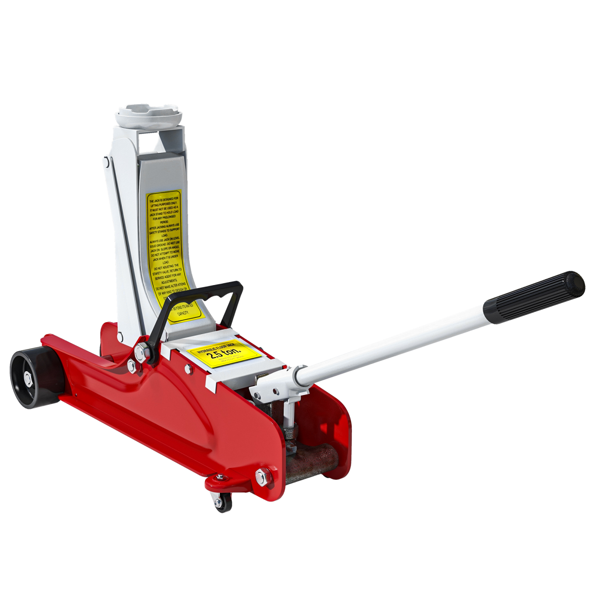 HOMCOM 2.5 Ton Hydraulic Low Profile Car Jack, 8-38 cm, Red