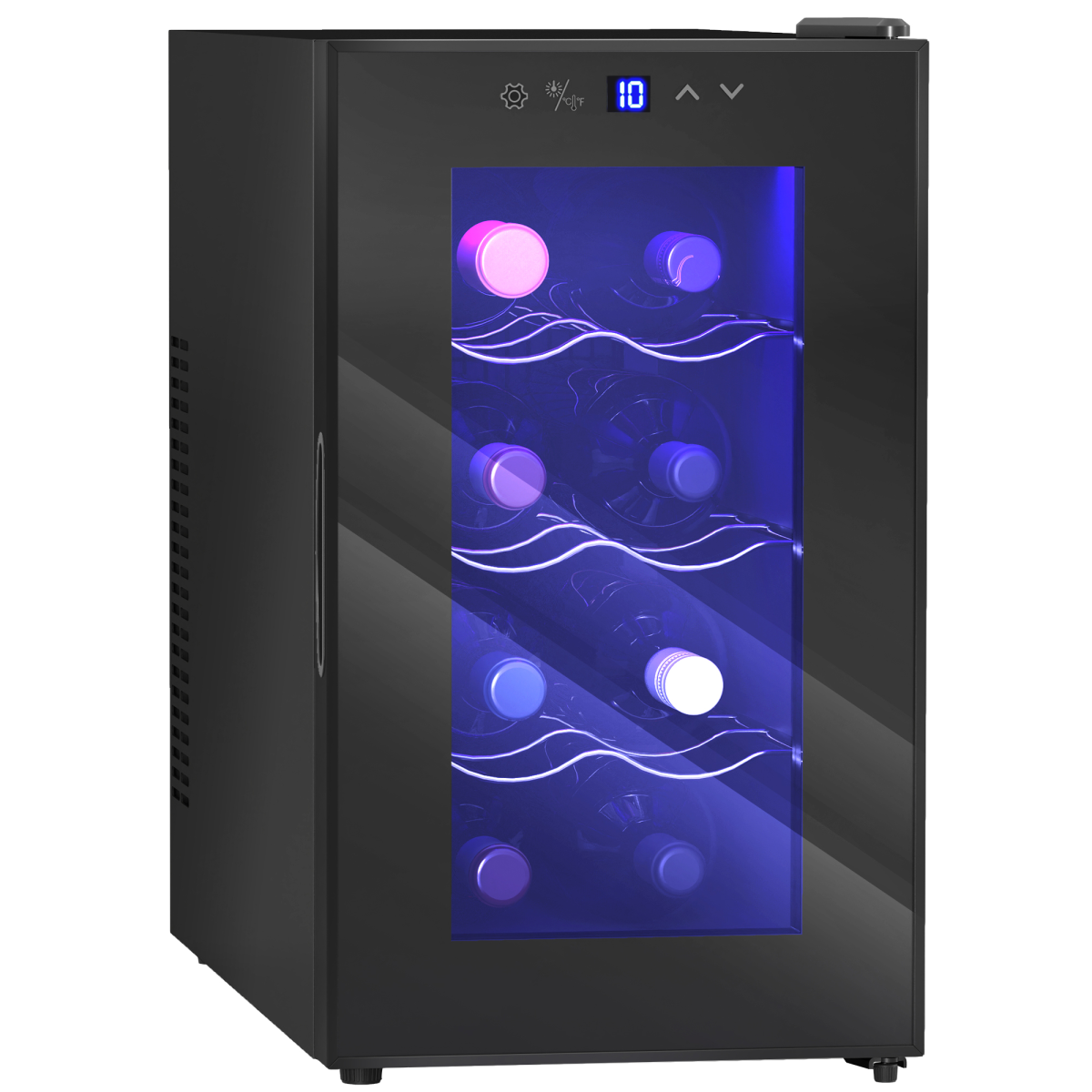 HOMCOM Freestanding Wine Cooler Fridge, 8 Bottle, 21L, Black