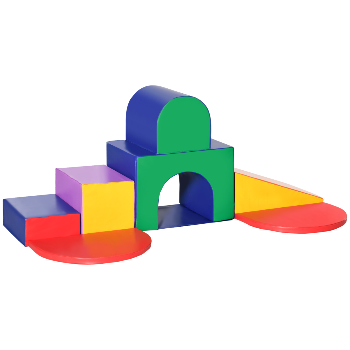 HOMCOM 7-Piece Kids Foam Soft Play Set for Toddlers, Easy-Clean Foam Climbing Blocks, EN71-1-2-3 Certified