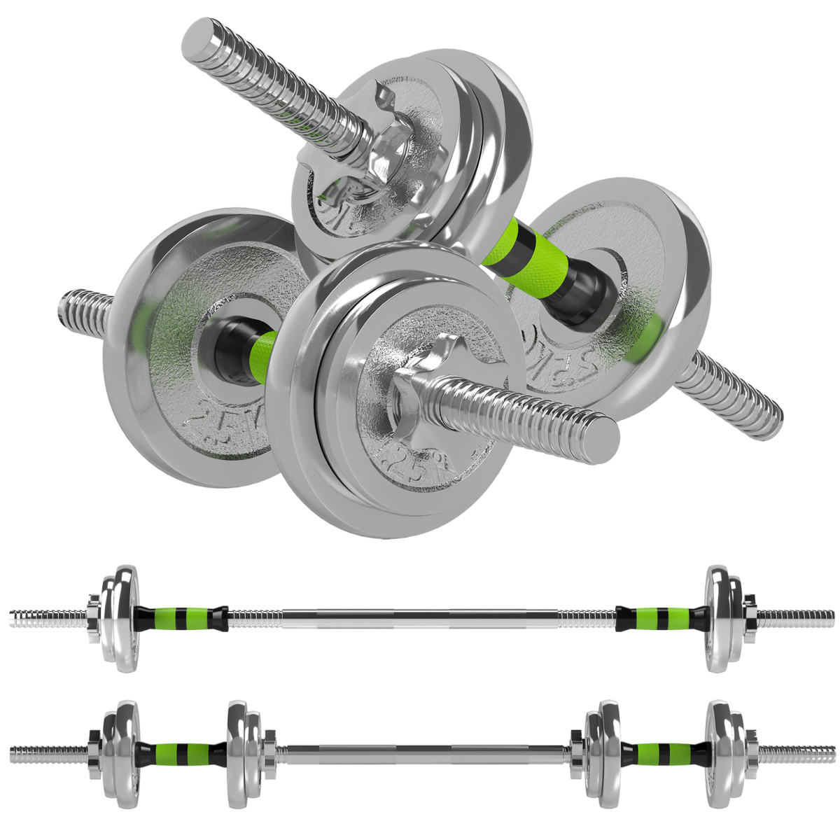 SPORTNOW 20kg Adjustable Dumbbells & Barbell Set for Home Gym
