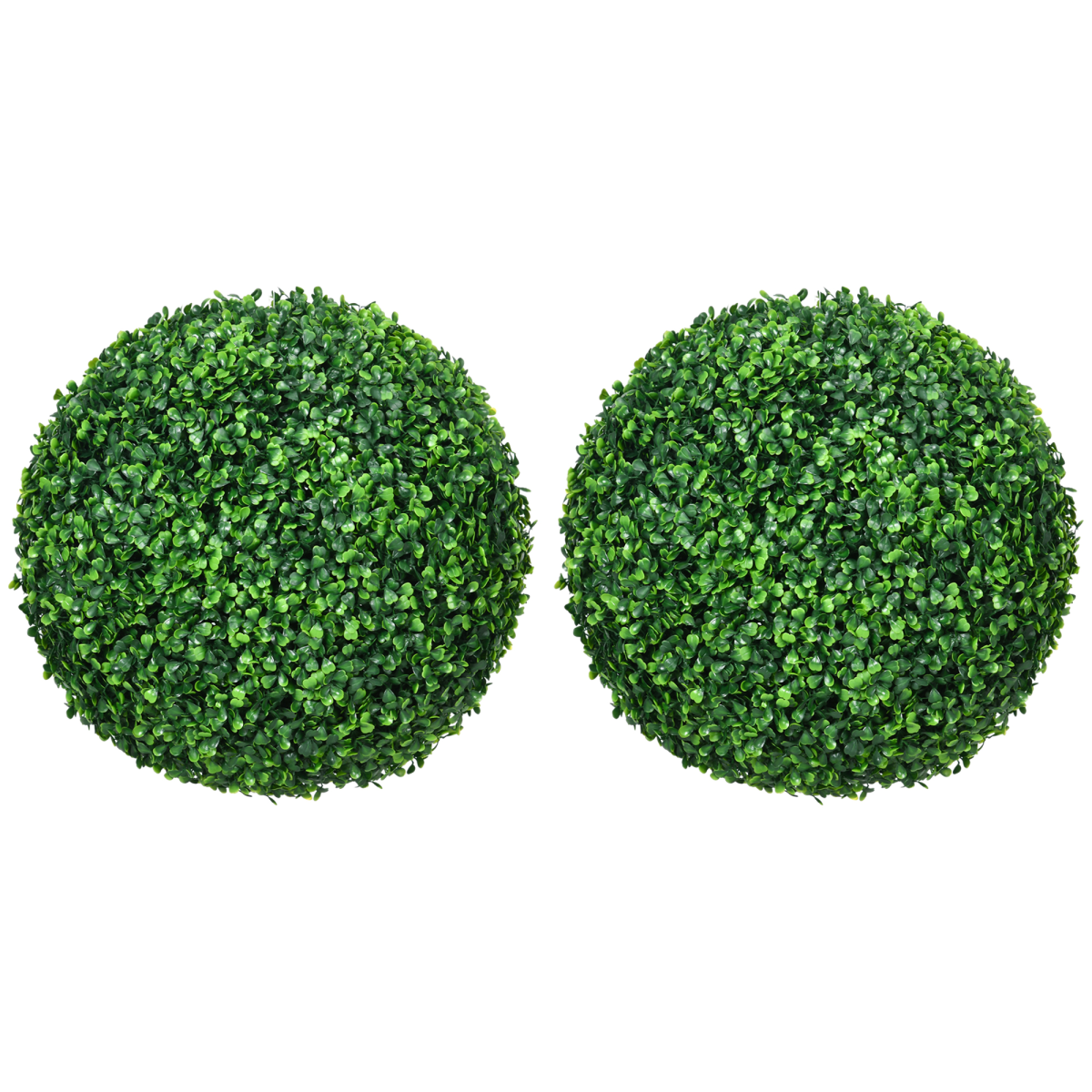 HOMCOM Set of 2 Artificial Boxwood Topiary Balls, Indoor Outdoor UV Protected