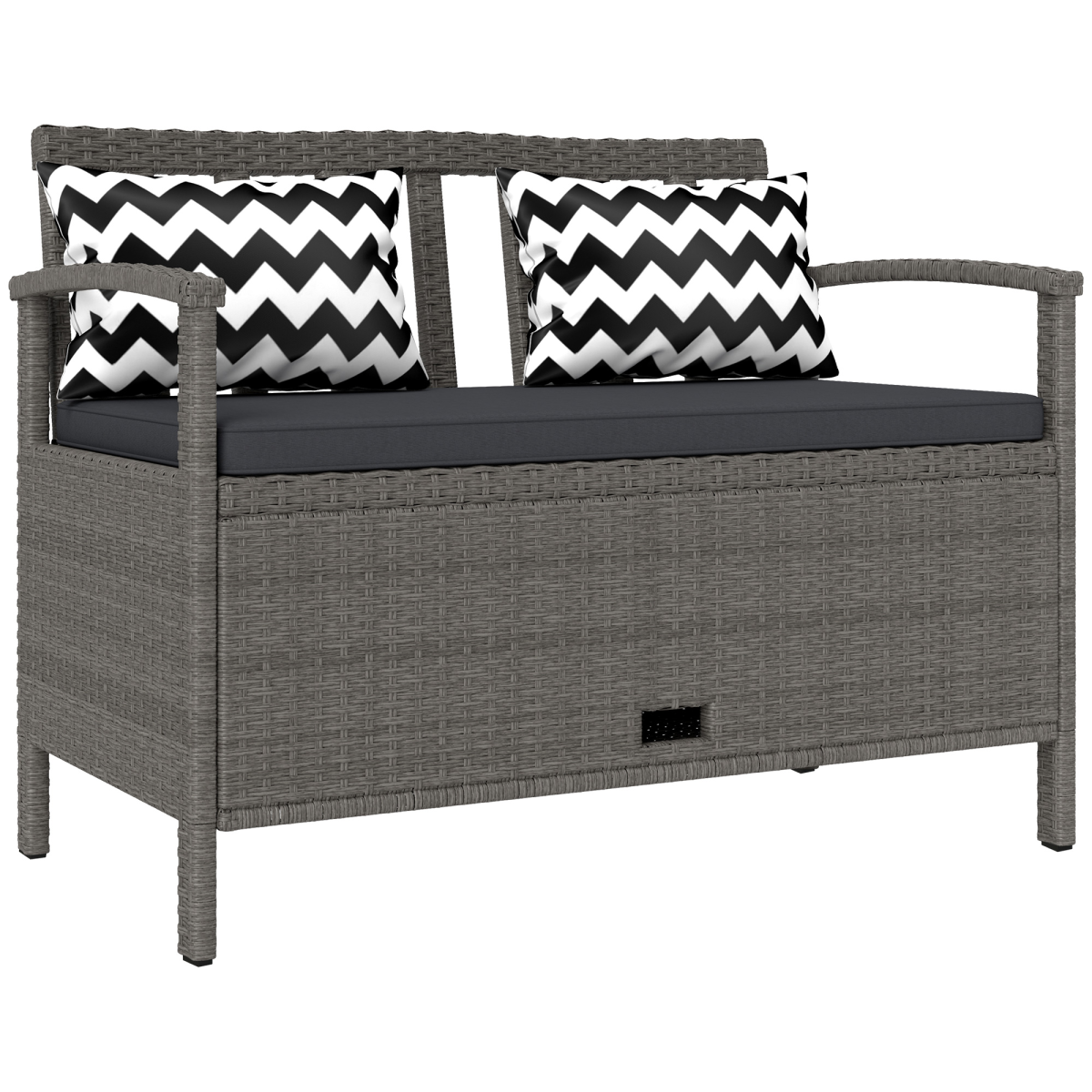 Outsunny 2-in-1 160L Outdoor Storage Bench with Cushion, Grey