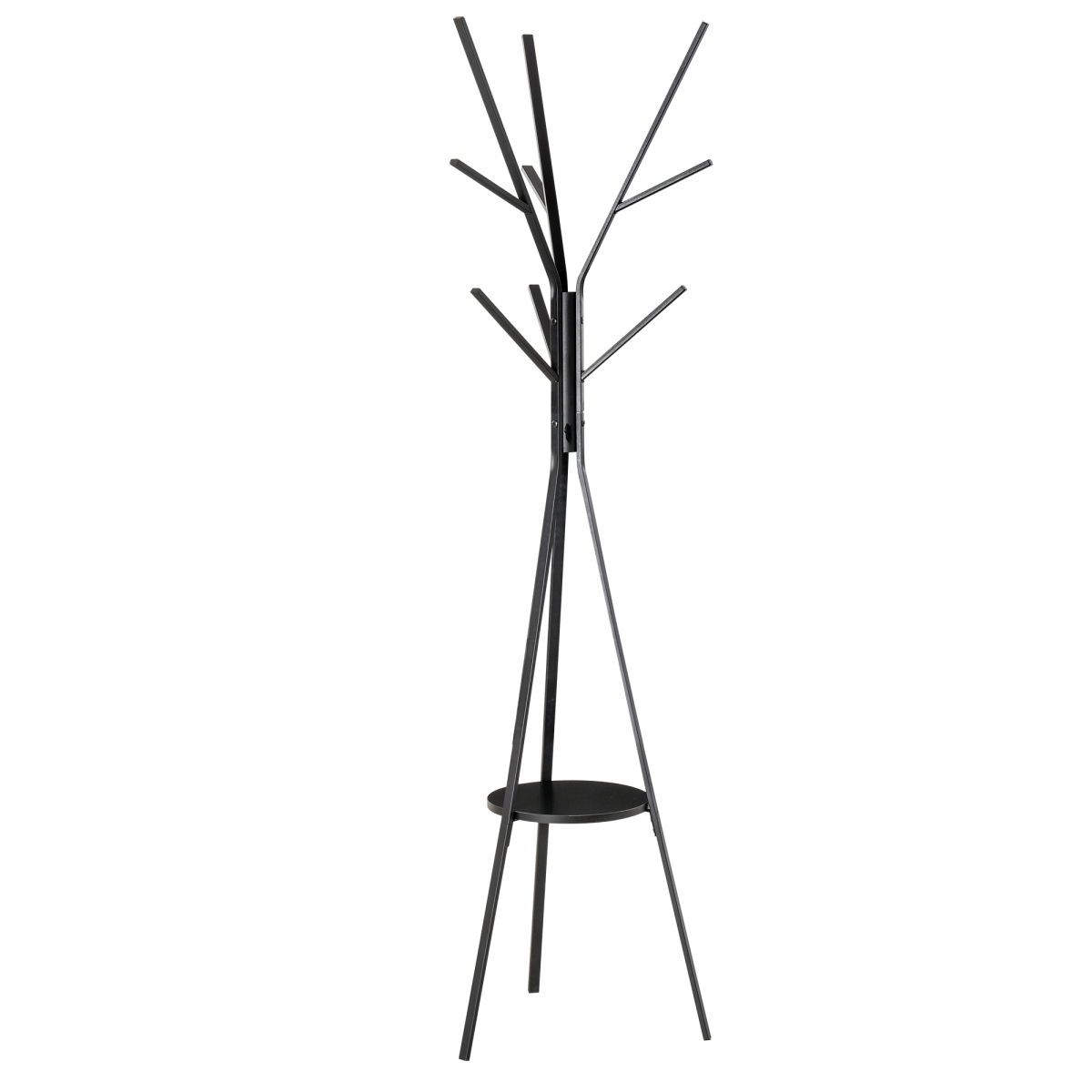 180cm Freestanding Metal Coat Rack with Shelf and 9 Hooks