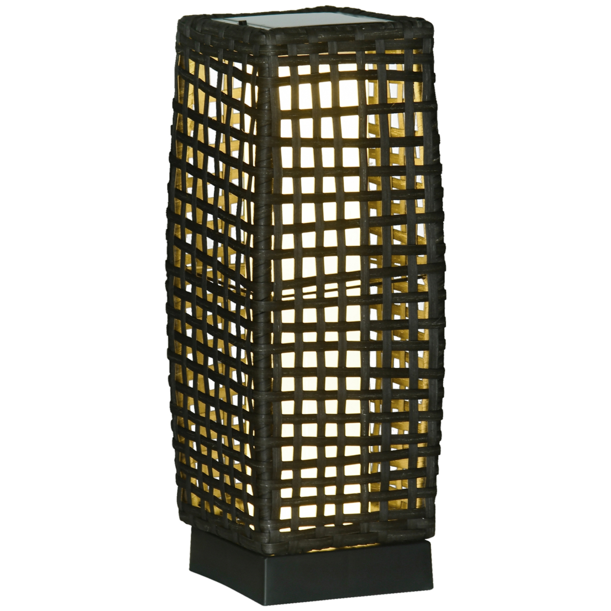 Outsunny Solar Rattan Garden Lantern with Auto On/Off LED Light