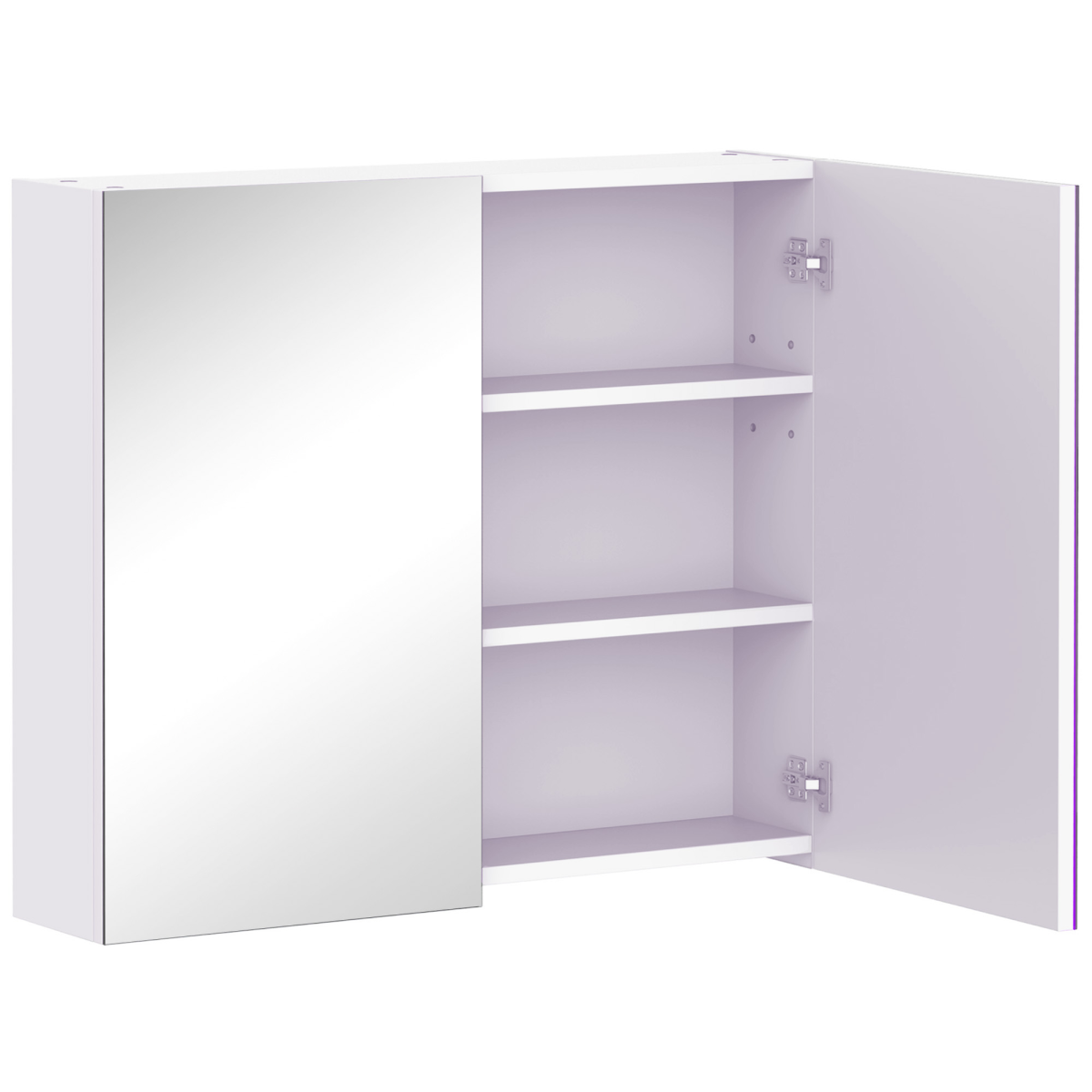 Wall Mounted Bathroom Mirror Storage Cabinet with Adjustable Shelf, 60H x 70W x 15Dcm