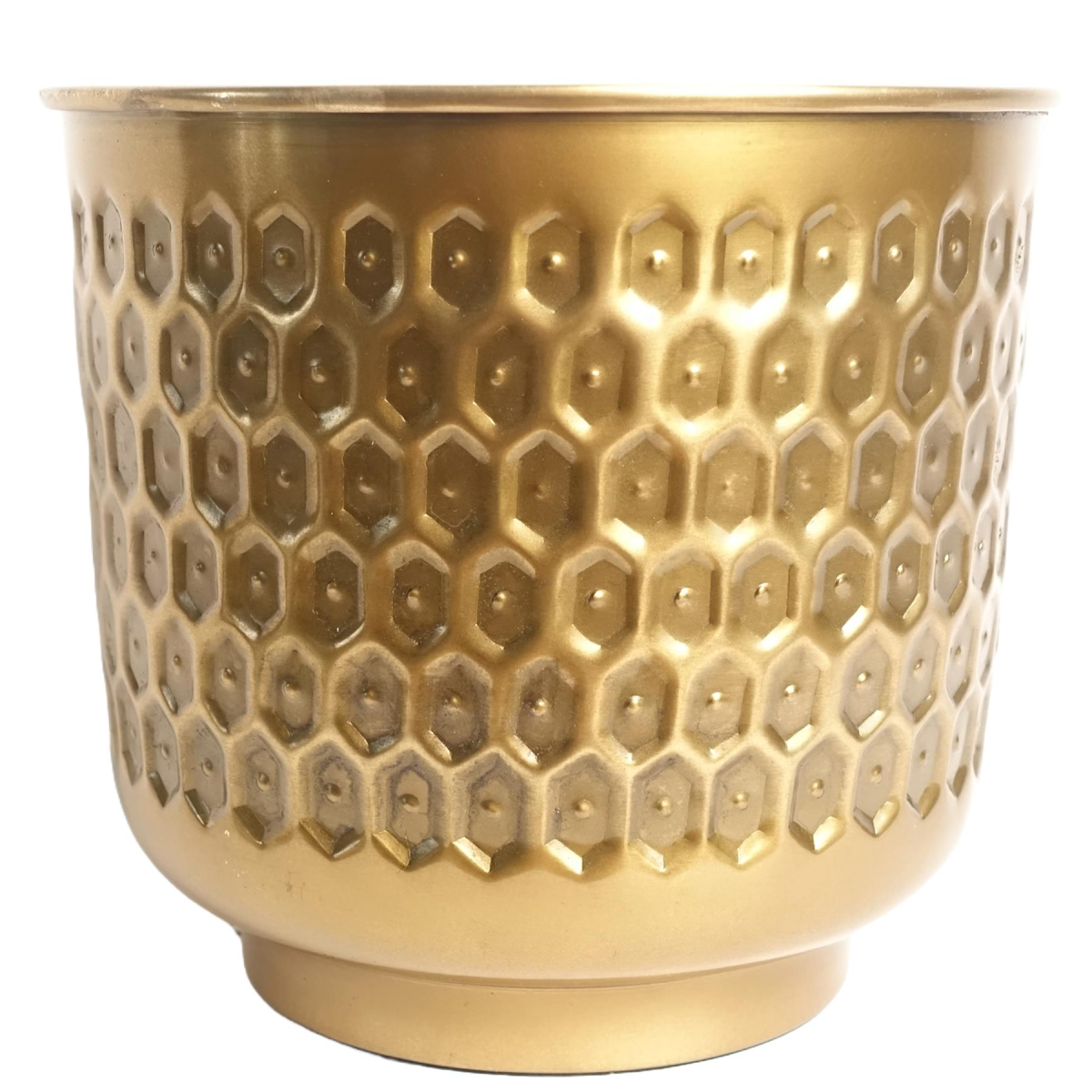 Leaf Gold Honeycomb Metal Planter 22cm Wide x 20cm High