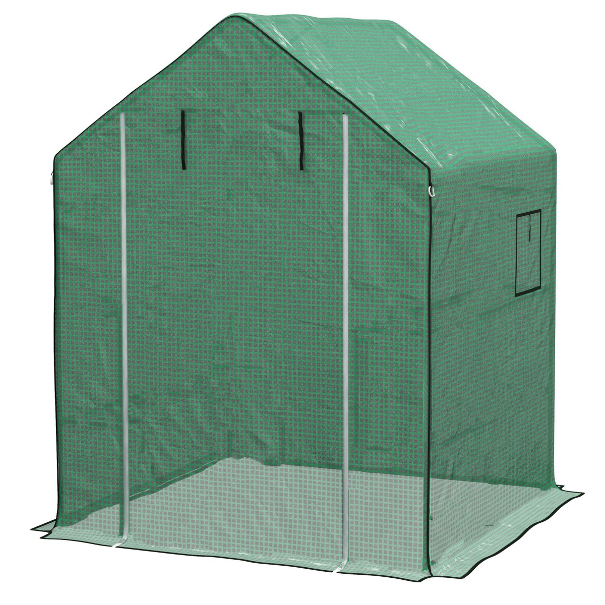 Outsunny Walk-in Greenhouse Replacement Cover with Door and Mesh Windows, Green, for 845-510