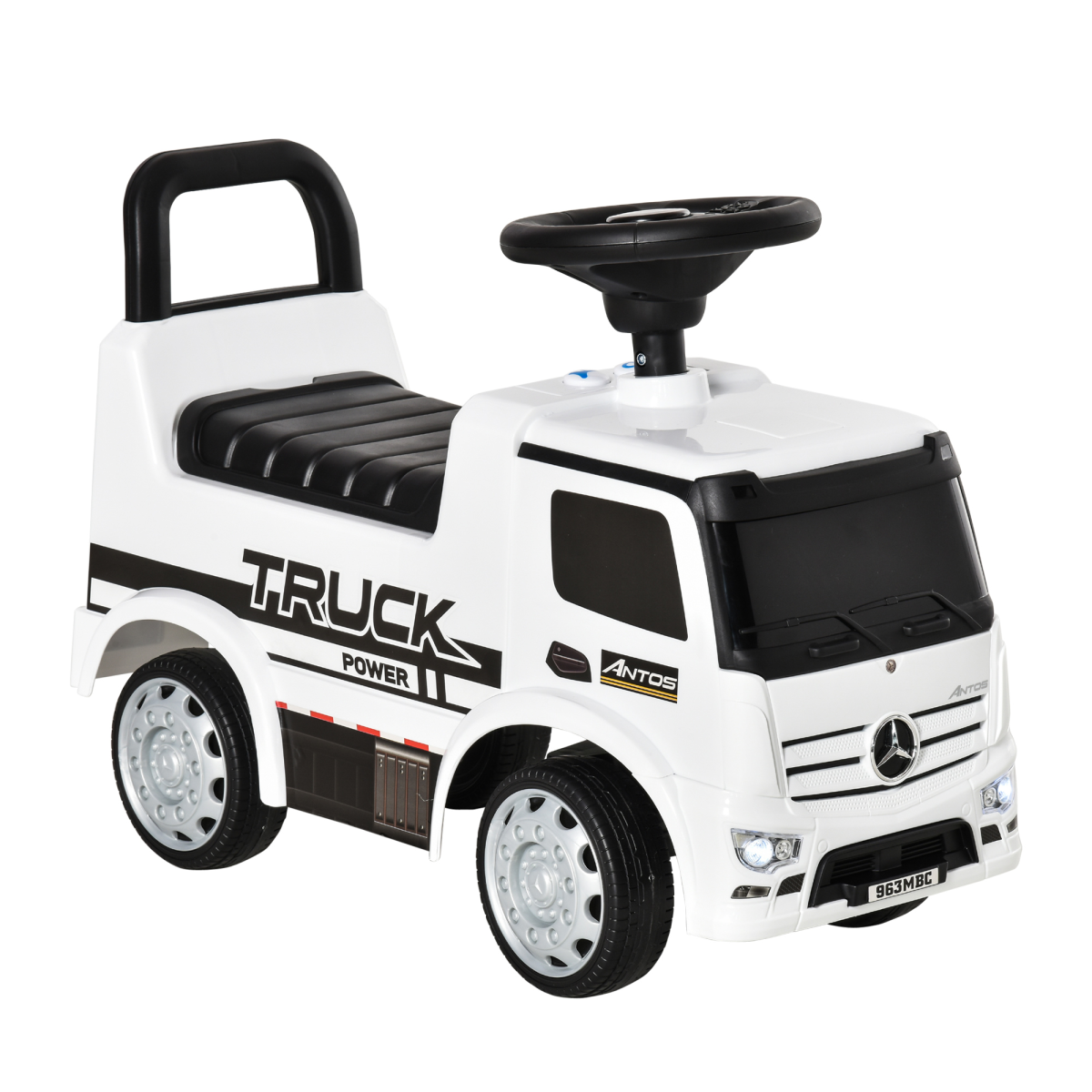 HOMCOM 3-in-1 Licensed Mercedes Ride-On Push Car with Under-Seat Storage for 12-36 Months White