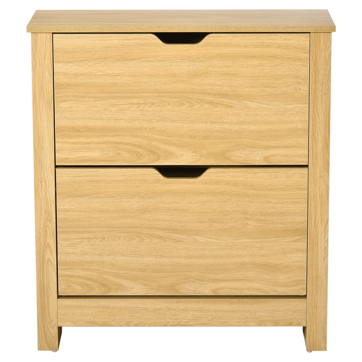 12-Pair Shoe Storage Cabinet with 2 Drawers, 4 Shelves and Tabletop, Brown