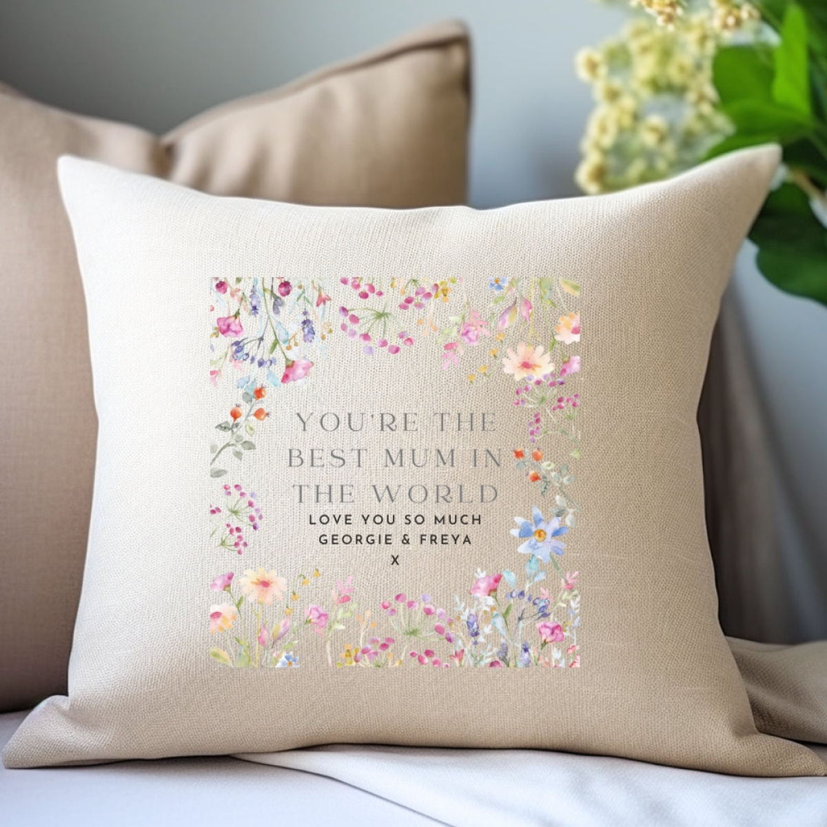 Personalised Best Mum Cushion - Birthday, Mother's Day & Christmas Gift