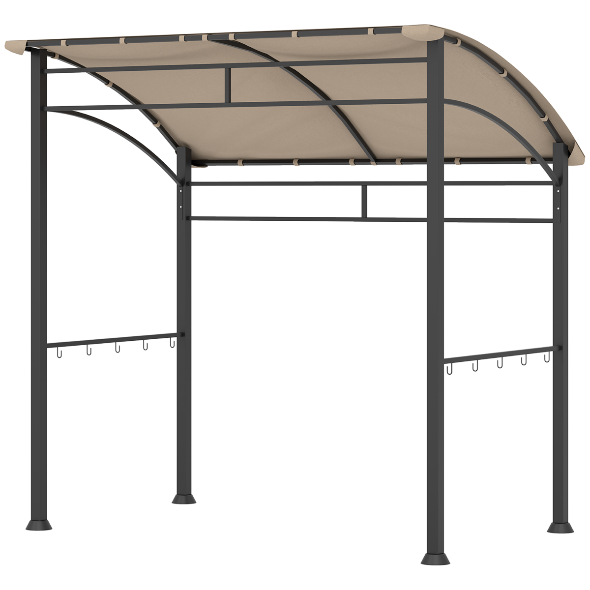 Outsunny 215 x 150cm Weather-Resistant BBQ Gazebo Canopy, Khaki