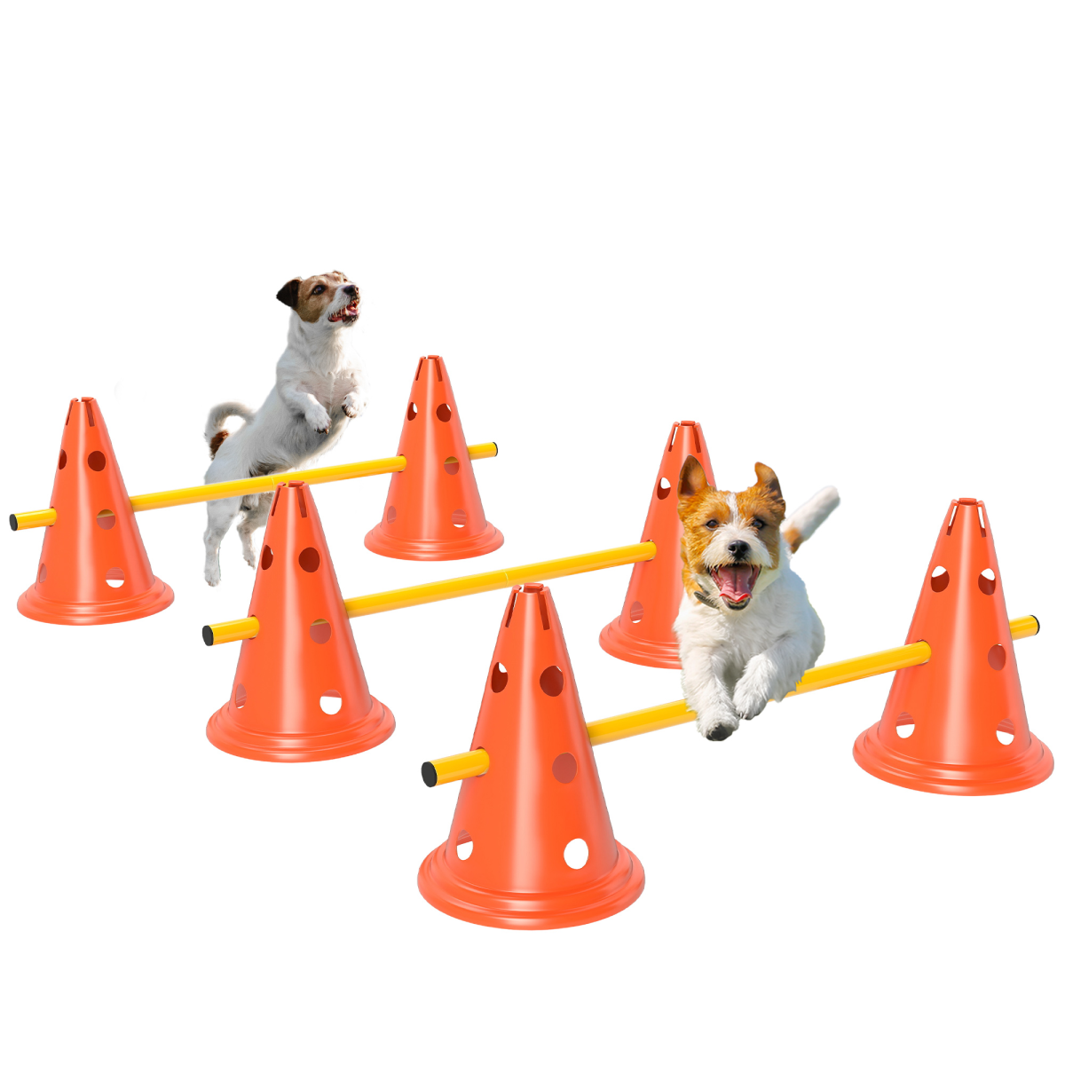 PawHut 3-Piece Adjustable Dog Agility Jump Set Training Obstacles
