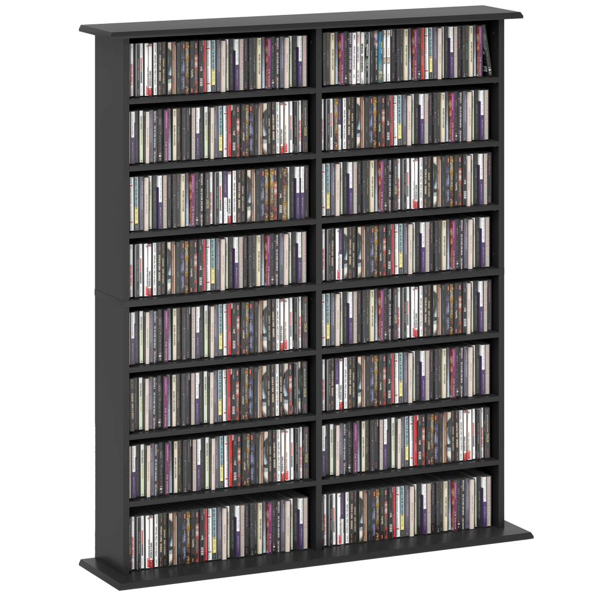 HOMCOM 720 CD Storage Tower for DVDs, Blu-rays, Black