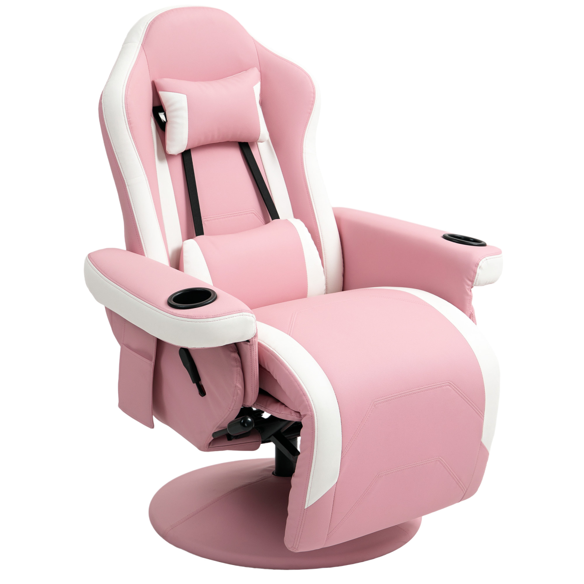 HOMCOM Manual PU Recliner Armchair with 135° Recline, Swivel & Footrest