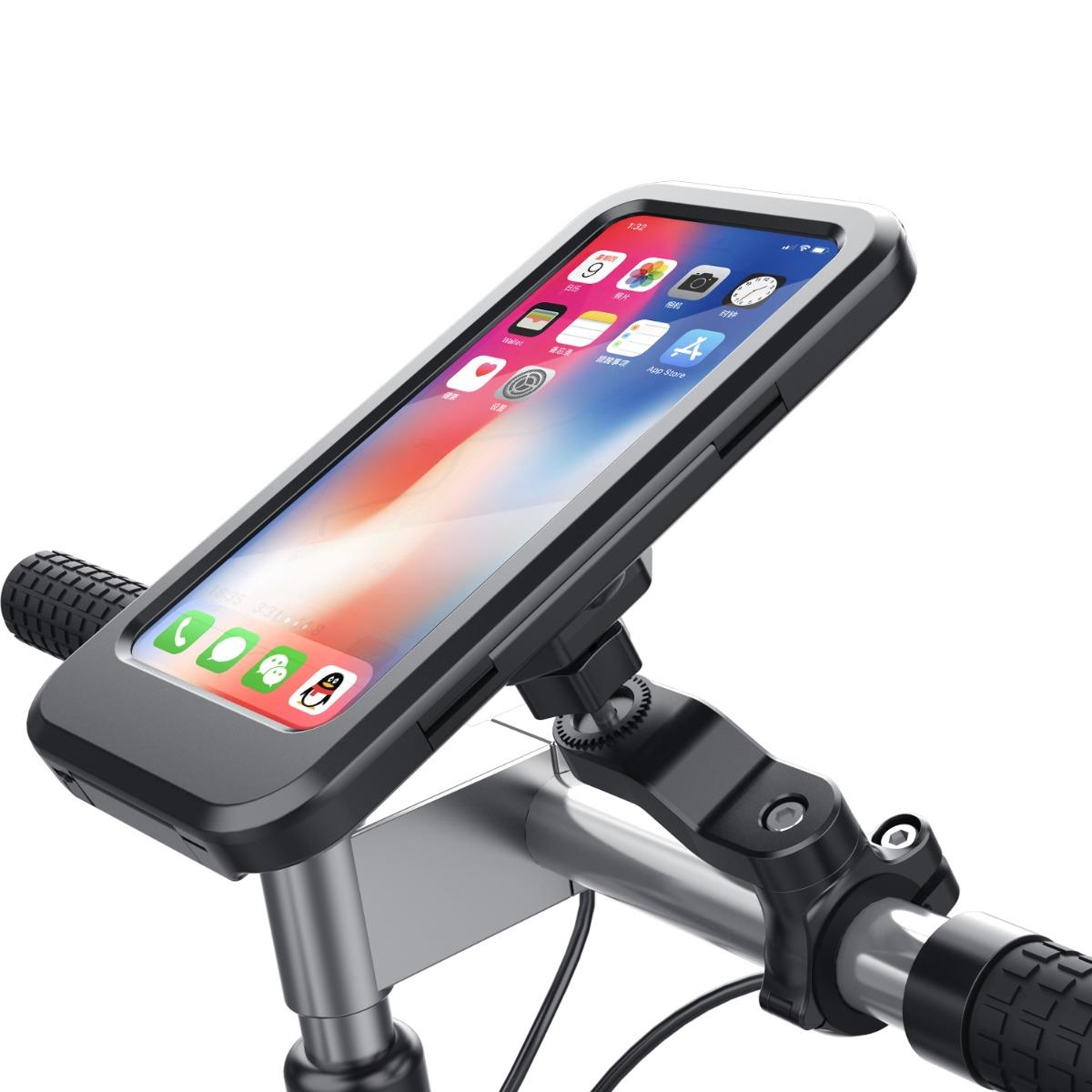 WYELOCK Waterproof Detachable On-Bike Phone Holder with Touch-Sensitive Screen Protector for 6.8 Inch Smartphones, Easylock Mount Compatible