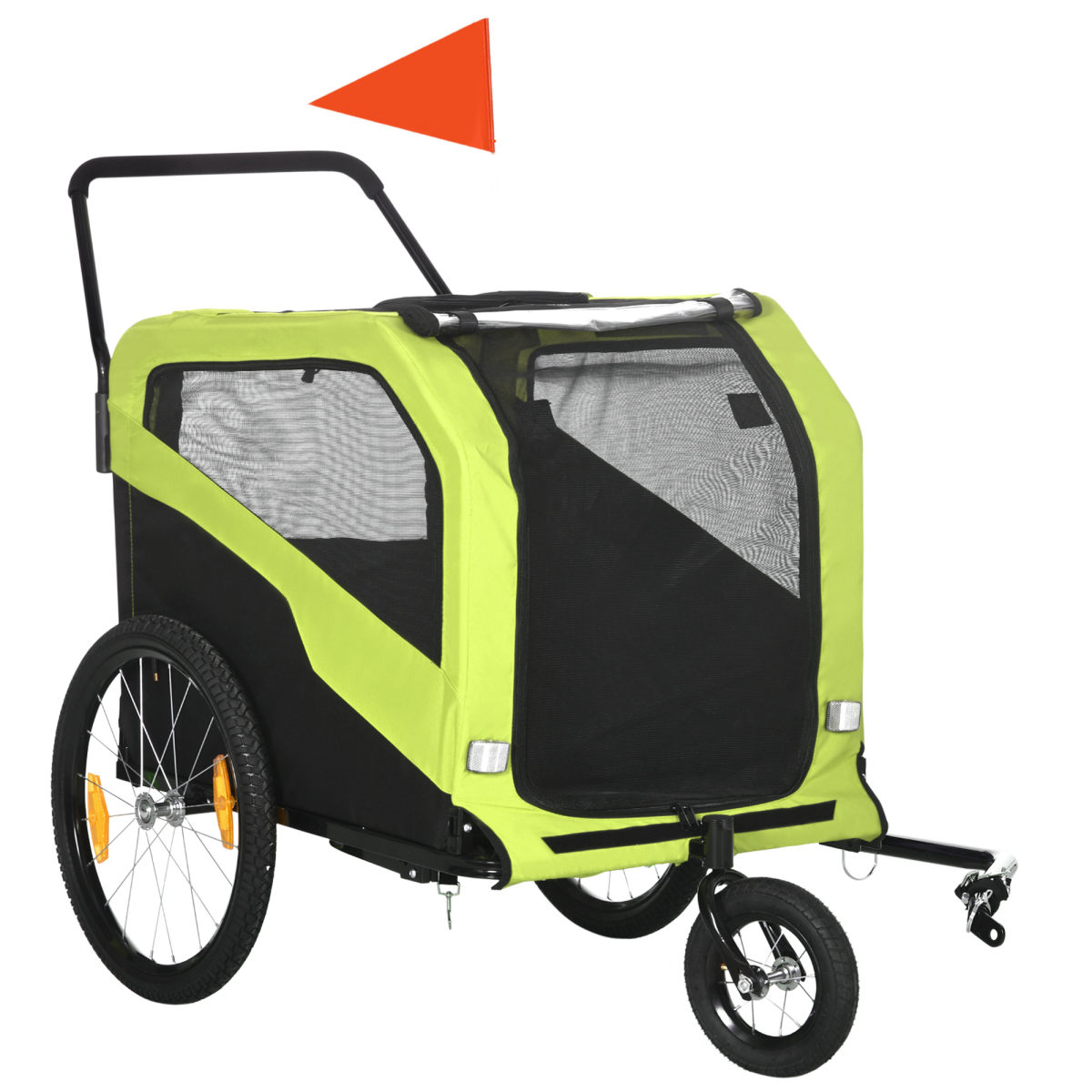 PawHut 2-in-1 Dog Bike Trailer & Stroller for Large Dogs, Green