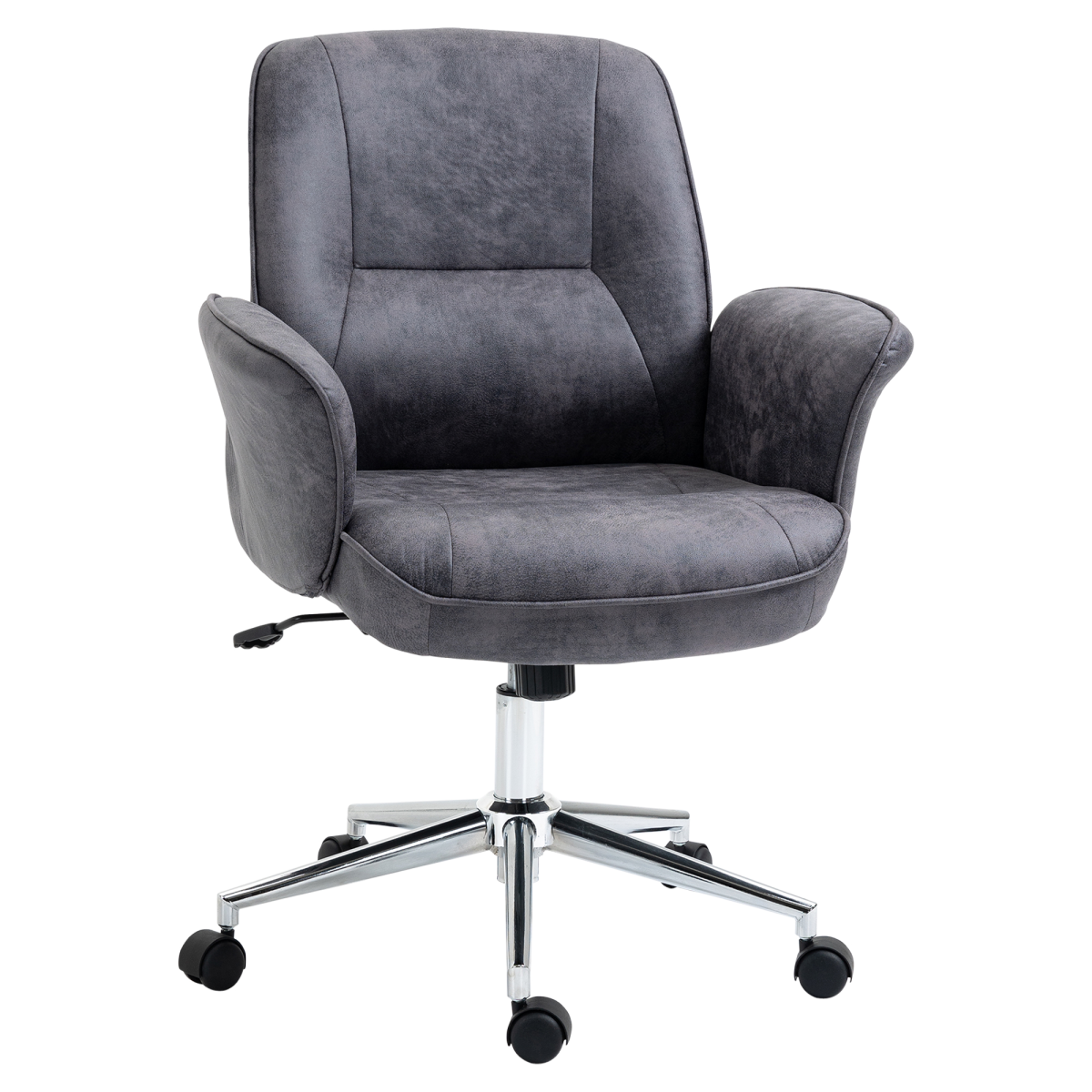 Vinsetto Retro Swivel Home Office Chair, Adjustable, Deep Grey