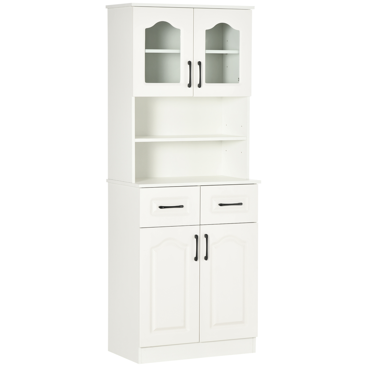 HOMCOM White Kitchen Storage Cabinet with Shelves & Drawers