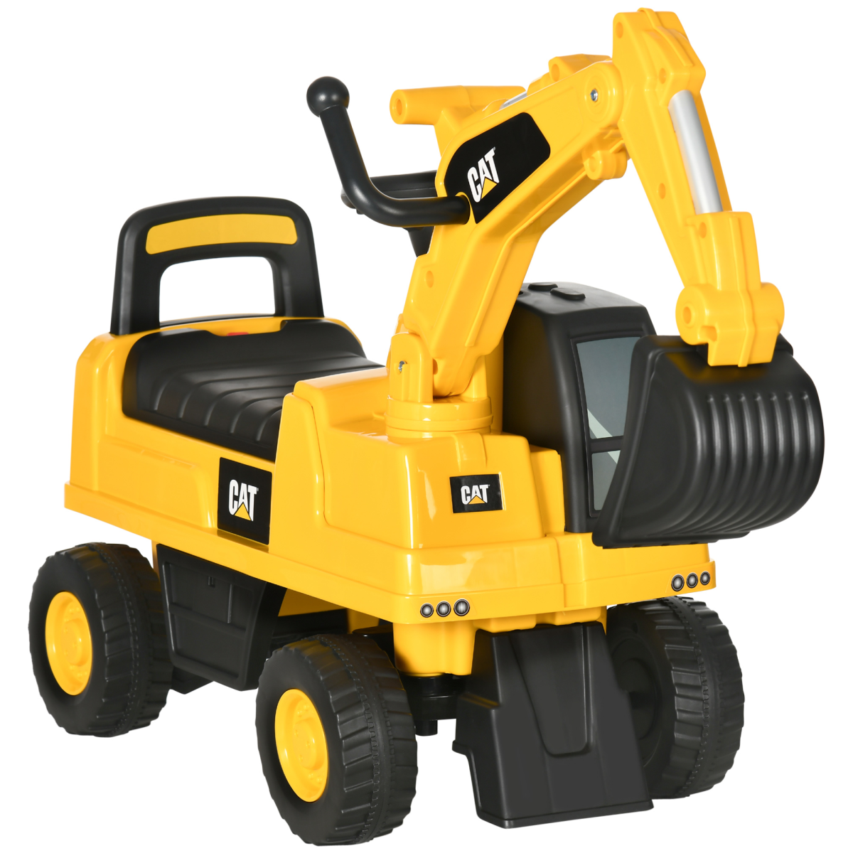HOMCOM CAT Licensed Kids Ride-On Construction Digger with Shovel, 1-3 Years