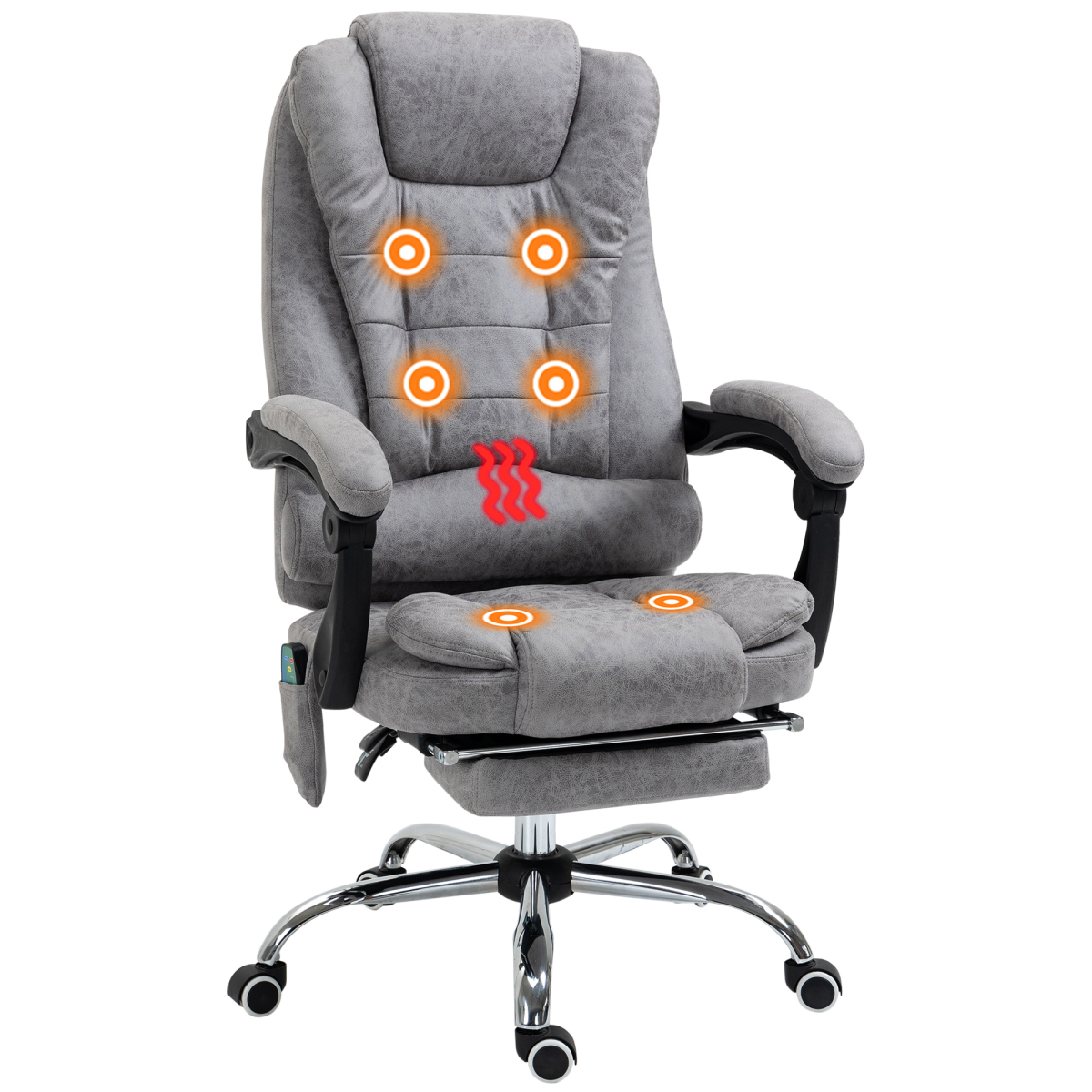 Vinsetto Vintage High Back Heated Massage Office Chair with 6 Vibration Points, Grey