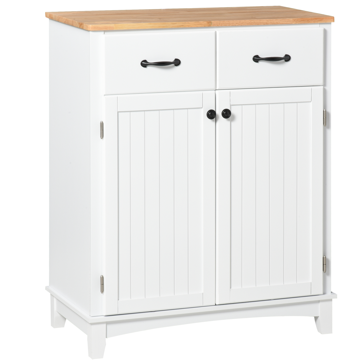 Kitchen Storage Cabinet with Wooden Top, Drawers & Shelf