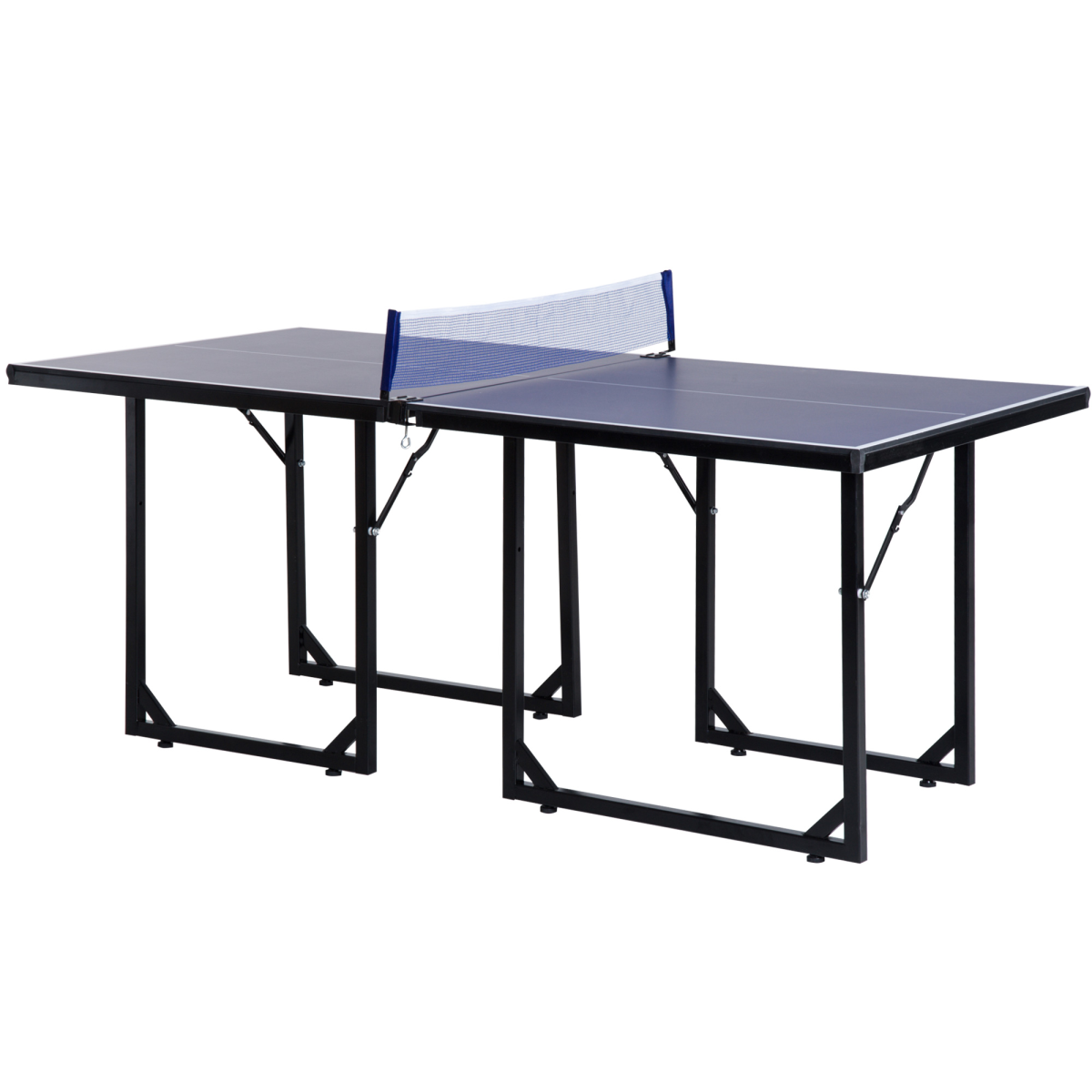 Foldable Ping Pong Table with Net, 183cm Indoor Tennis Table, Blue