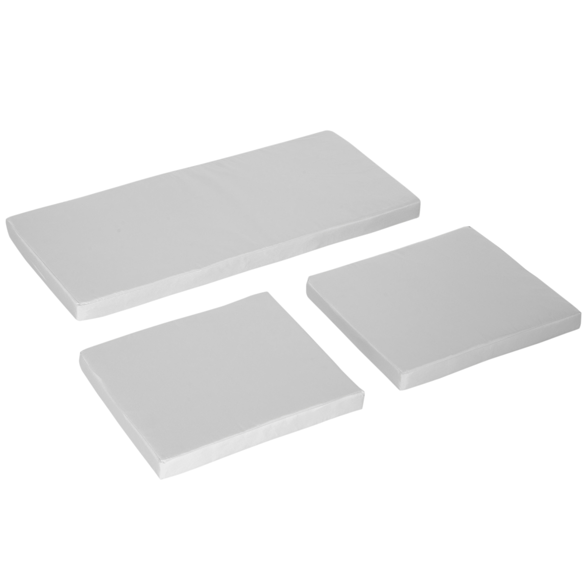 Outsunny 3-Piece Grey Seat Cushion Set for Rattan Garden Furniture, Cotton Filled, Removable Washable Covers