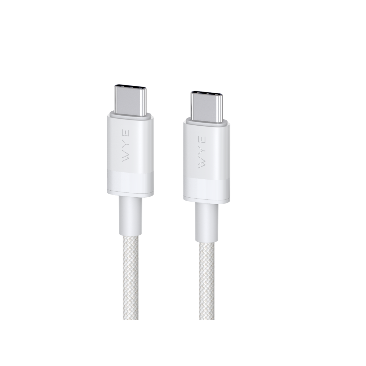 WYE 240W Braided Ultra Fast Charge/Sync C-C Cable 2m White