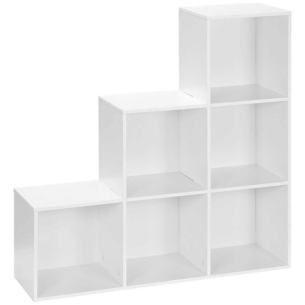 HOMCOM Storage Cabinet with 6 Cubes and 3-Tier Shelf, White, Particle Board Closet Organiser