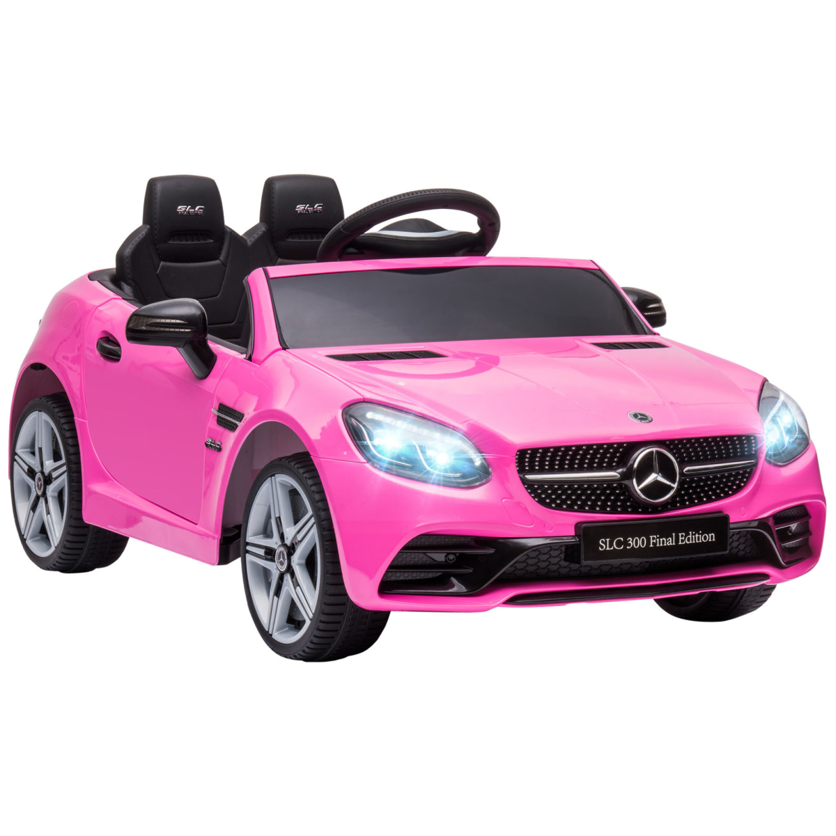 HOMCOM Mercedes Benz SLC 300 12V Kids Ride On Car, Pink, Remote Control