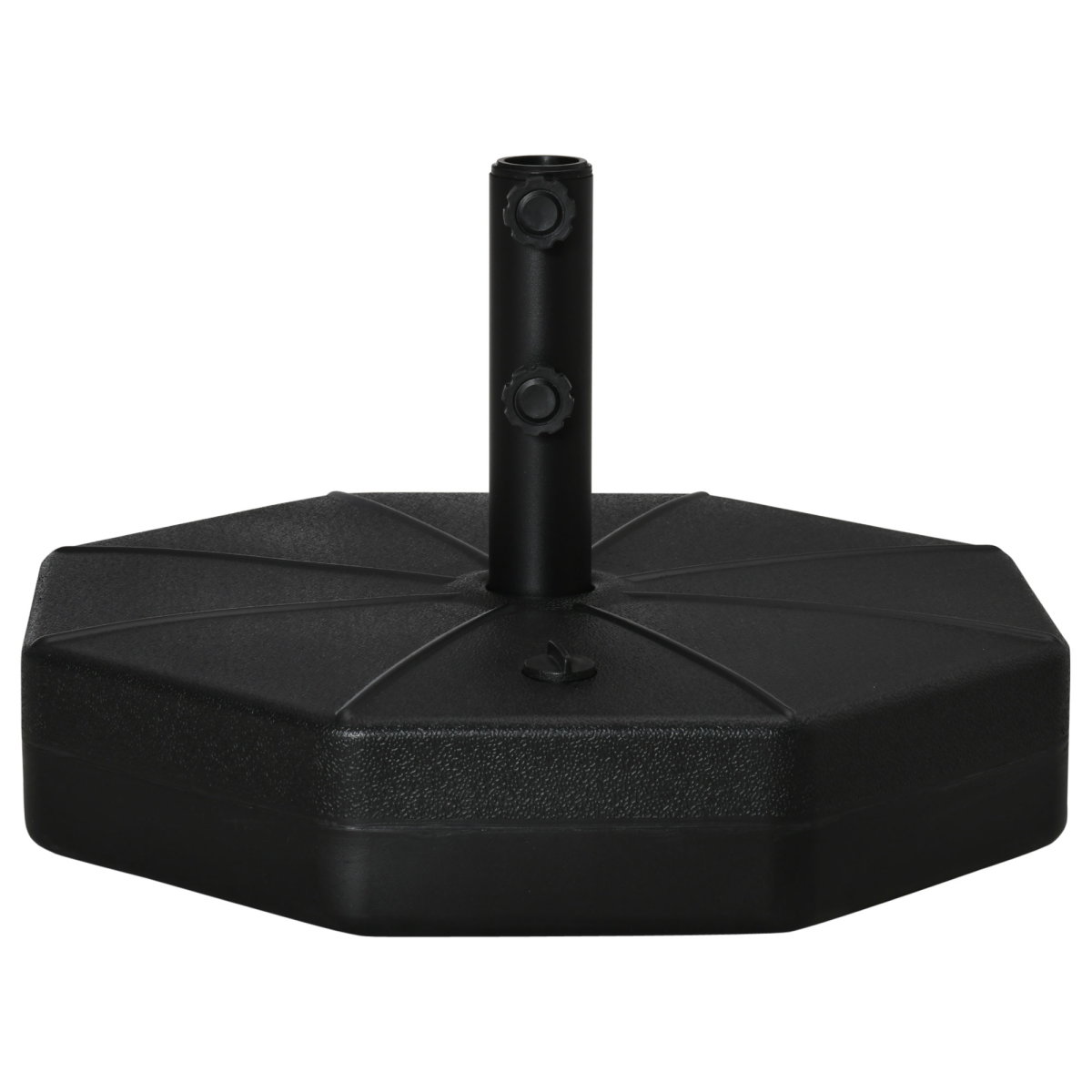 Garden Parasol Base Stand, Water or Sand Fillable, Up to 28kg Water or 40kg Sand, 38mm & 48mm Pole Holder, Black, Outsunny