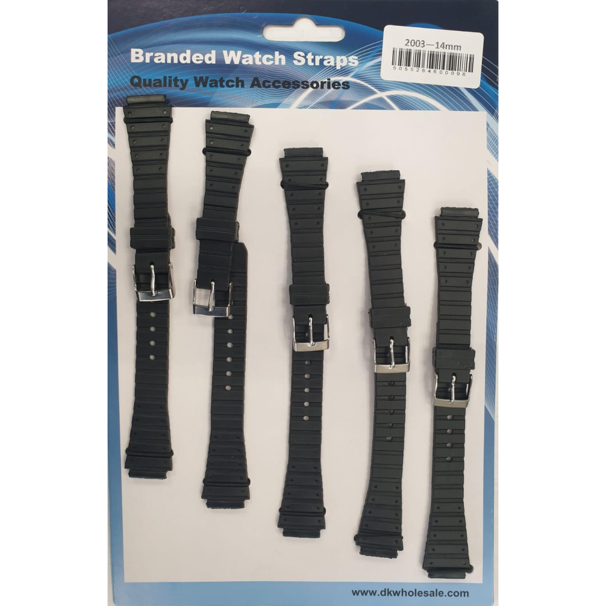 Black PU Watch Straps, 14mm, 5 Pack